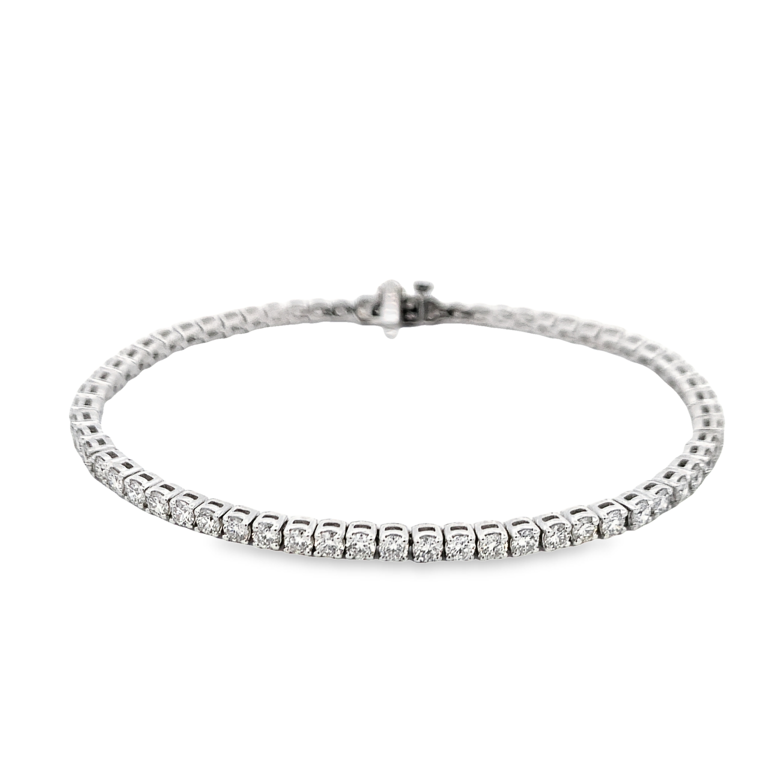 14K White Gold 4-Carat Diamond Tennis Bracelet