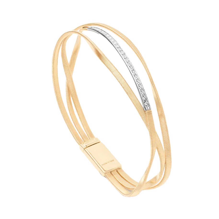 Marco Bicego 18K Two-Tone Marrakech 3-Strand Diamond Bangle