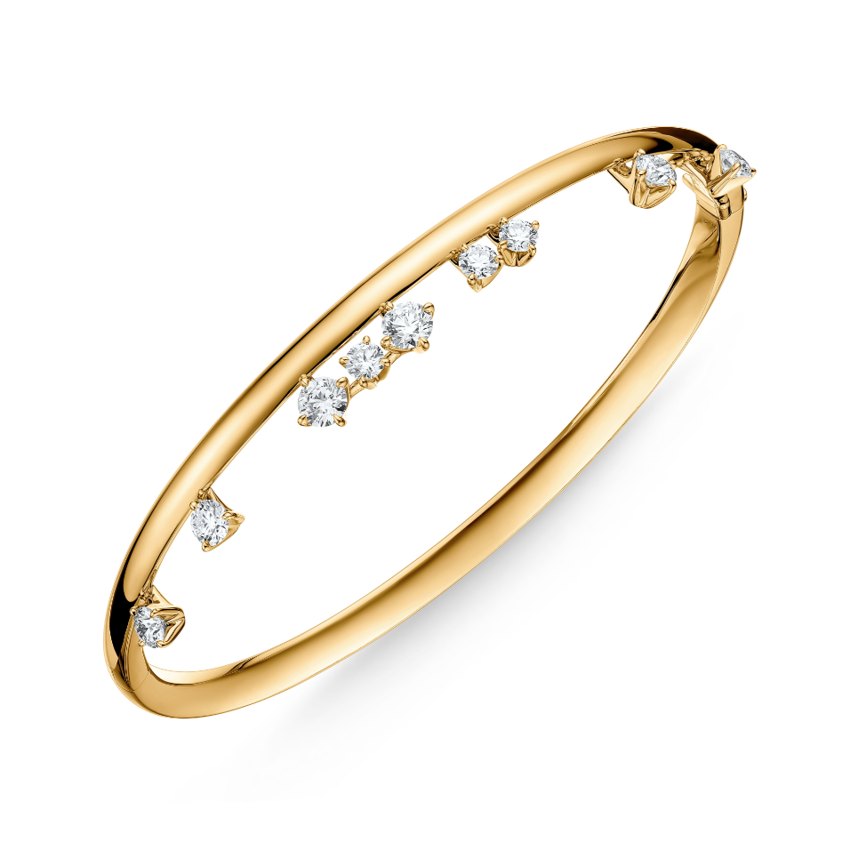 Hearts On Fire 18K Yellow Gold Floating Diamond Bangle