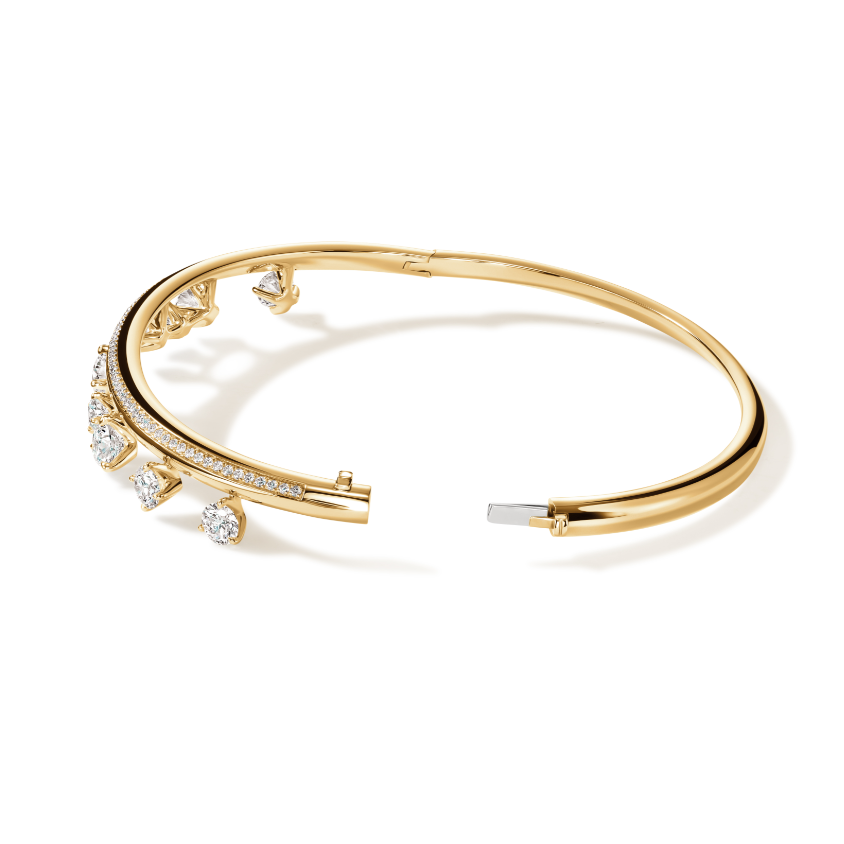 Hearts On Fire 18K Yellow Gold Floating Diamond Pave Bangle