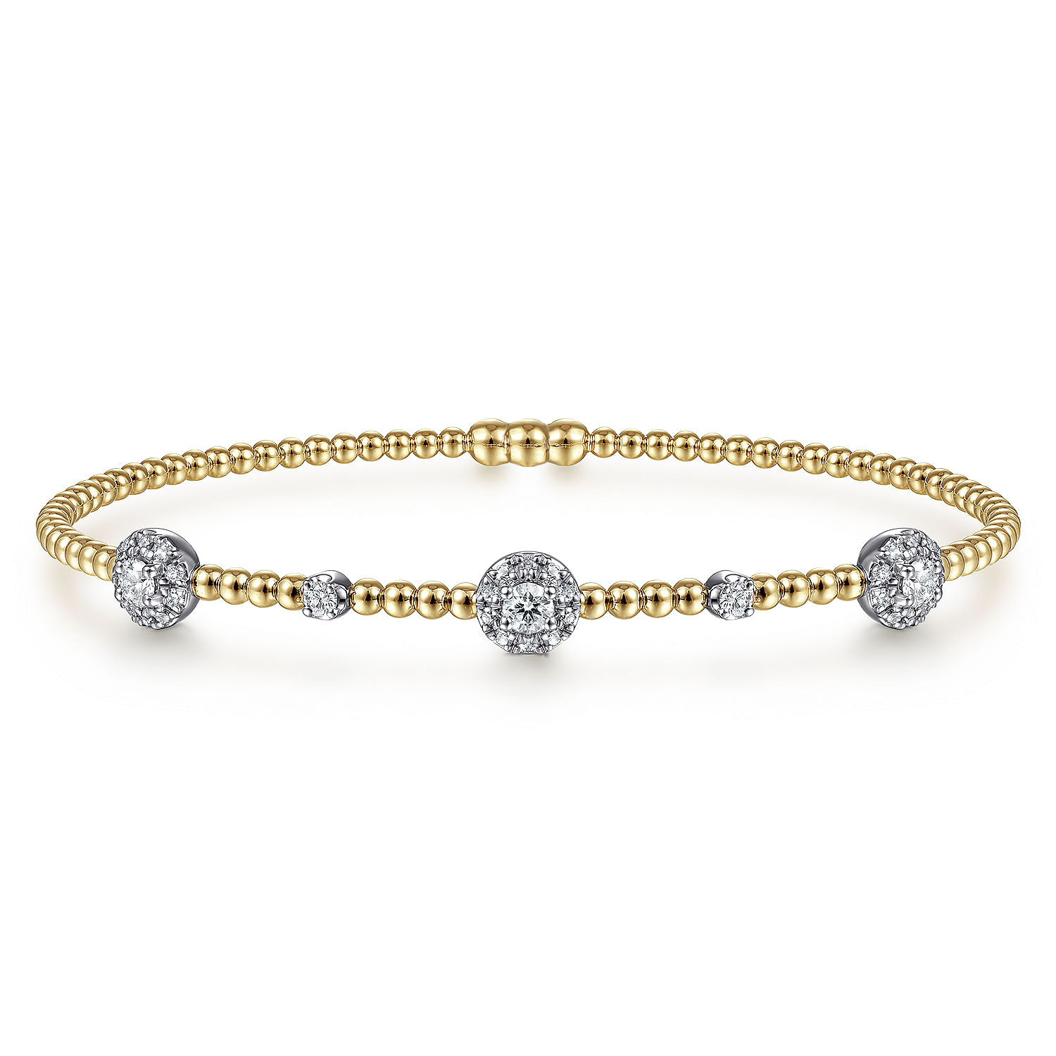 Gabriel & Co. 14K Two-Tone Diamond Bangle