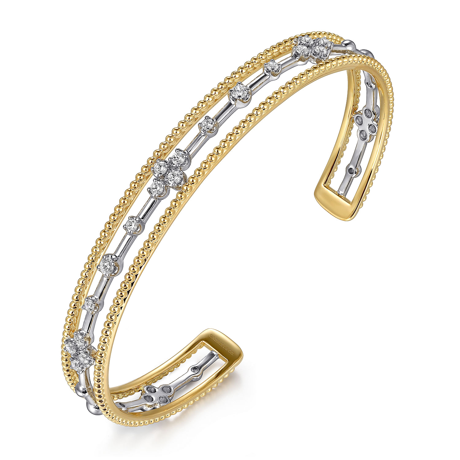 Gabriel & Co. 14K Two-Tone Diamond Bangle