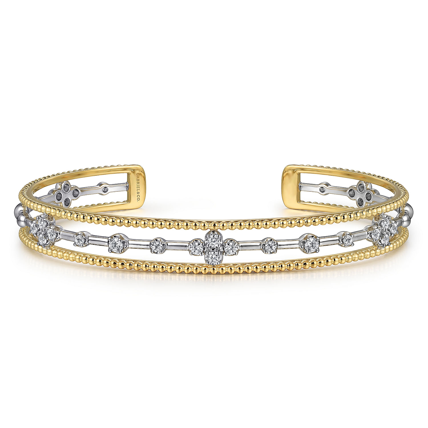 Gabriel & Co. 14K Two-Tone Diamond Bangle