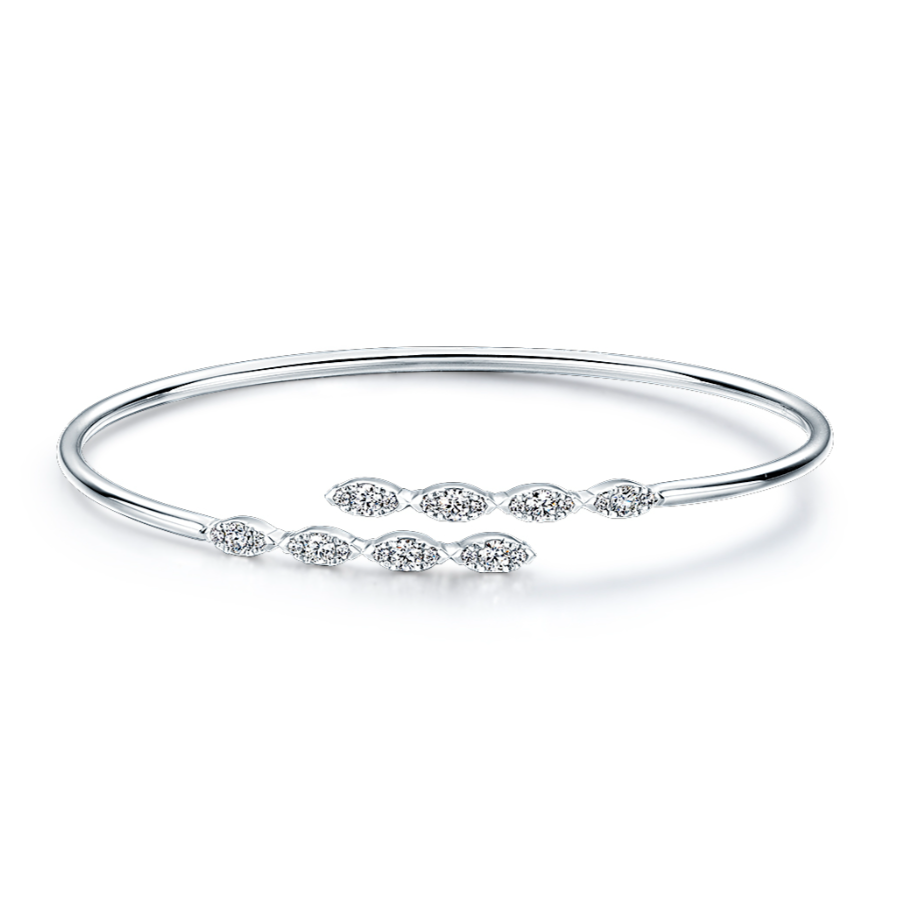 Hearts on Fire 18K White Gold Flexi Diamond Bangle