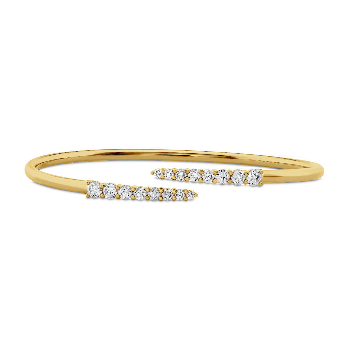 Memoire 18K Yellow Gold Diamond Bypass Bangle