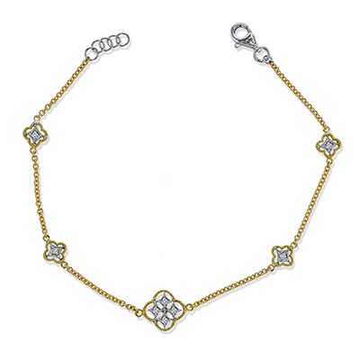 Simon G. 18K Two-Tone Diamond Clover Bracelet