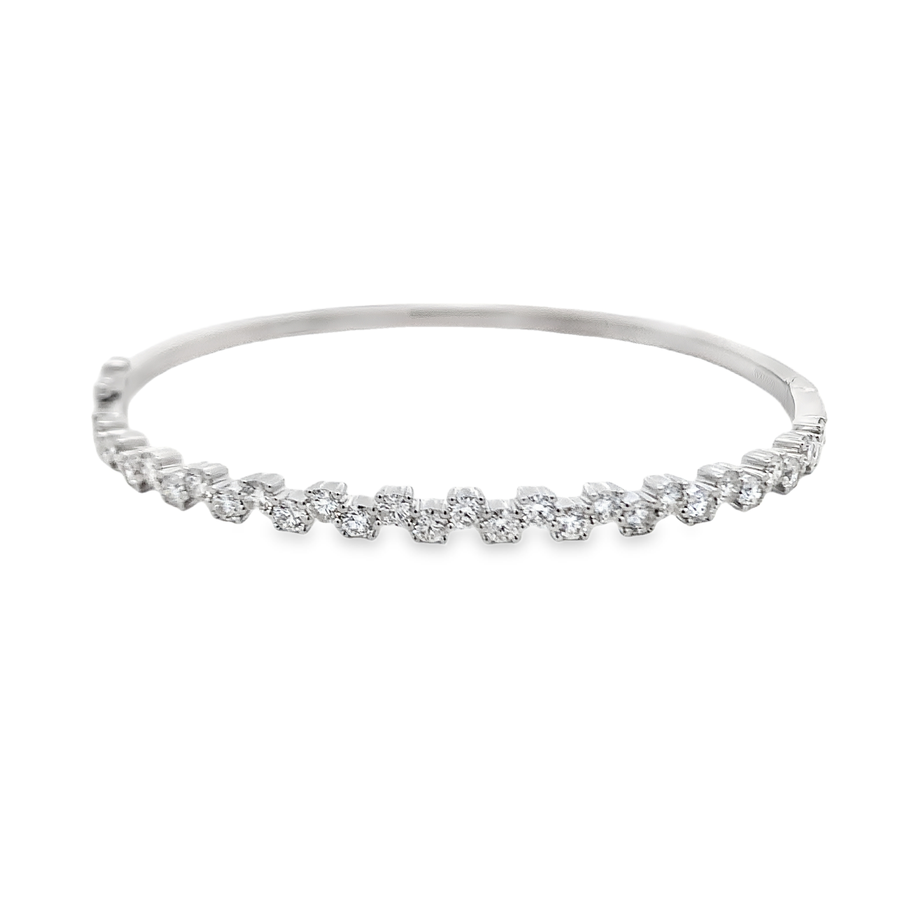 18K White Gold Diamond Bangle