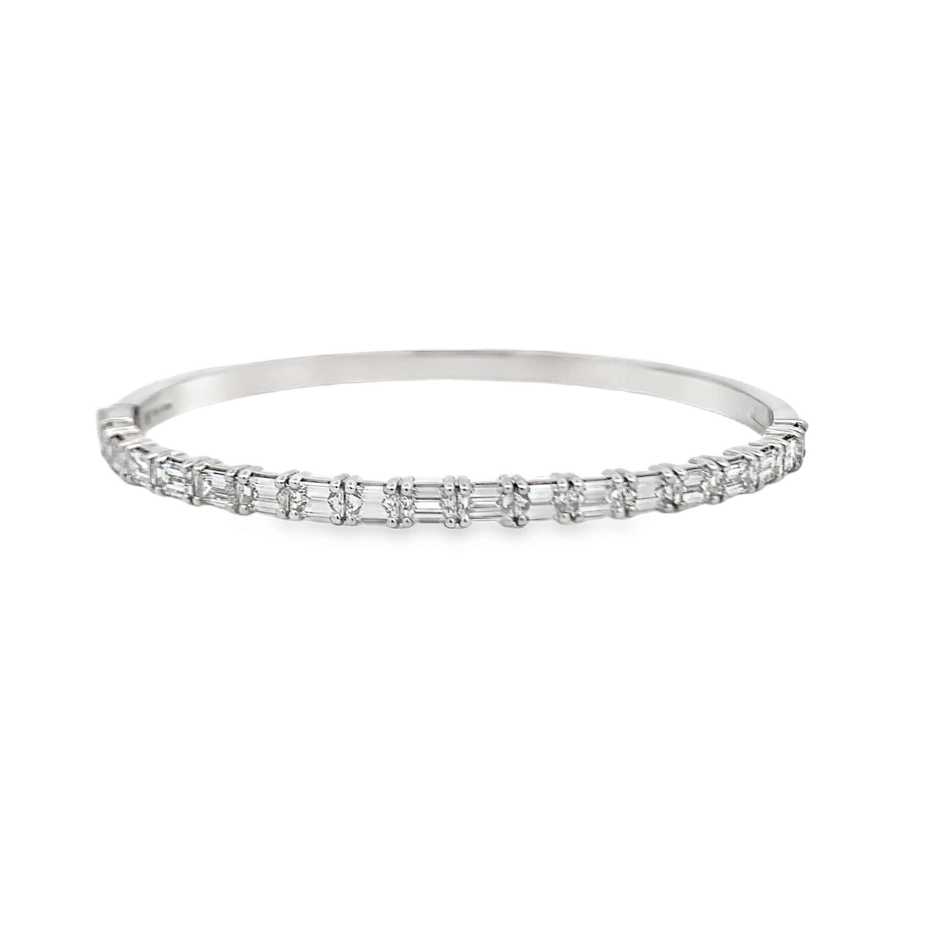 Norman Silverman 18K White Gold East-West Diamond Bangle