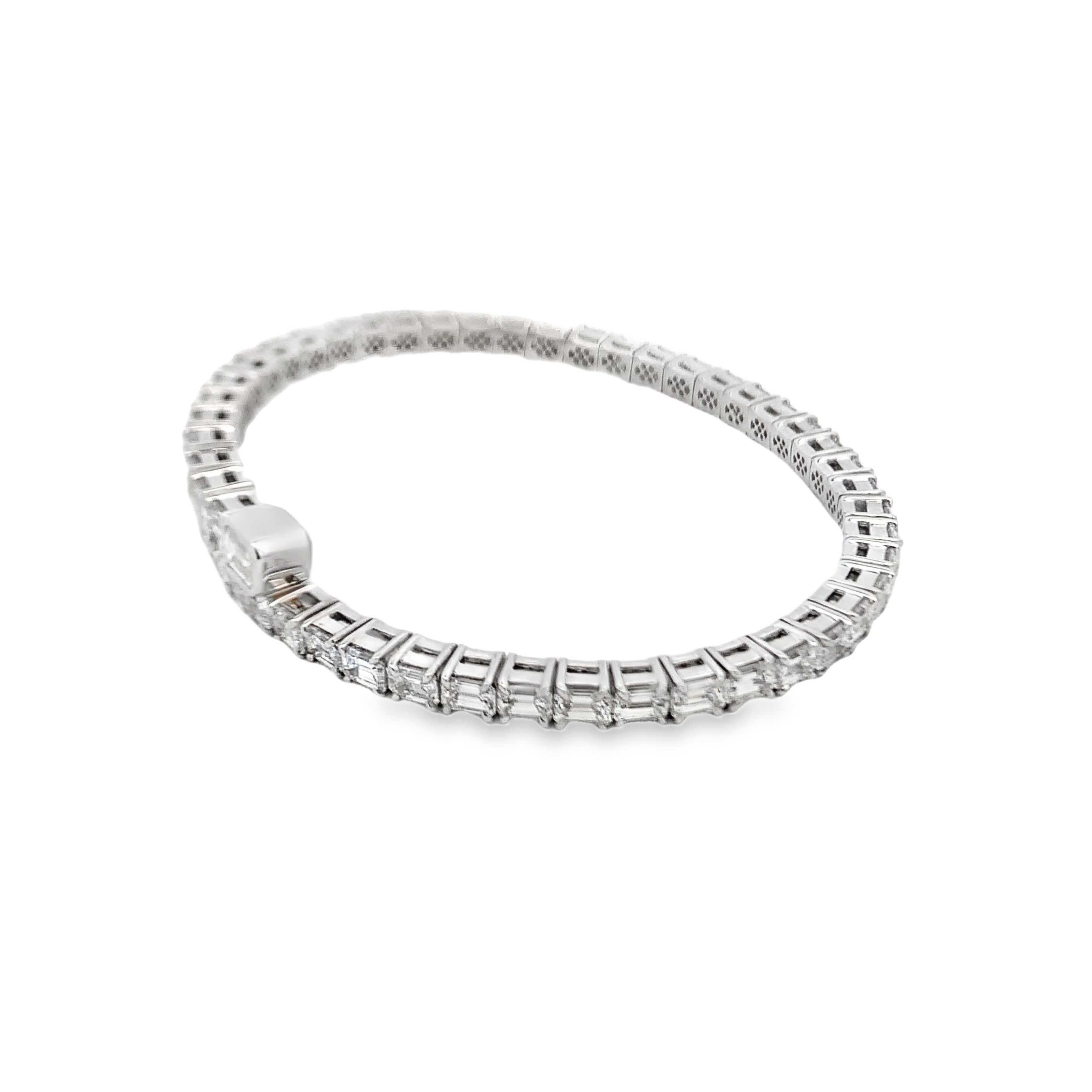 Norman Silverman 18K White Gold East-West Diamond Wrap Bracelet