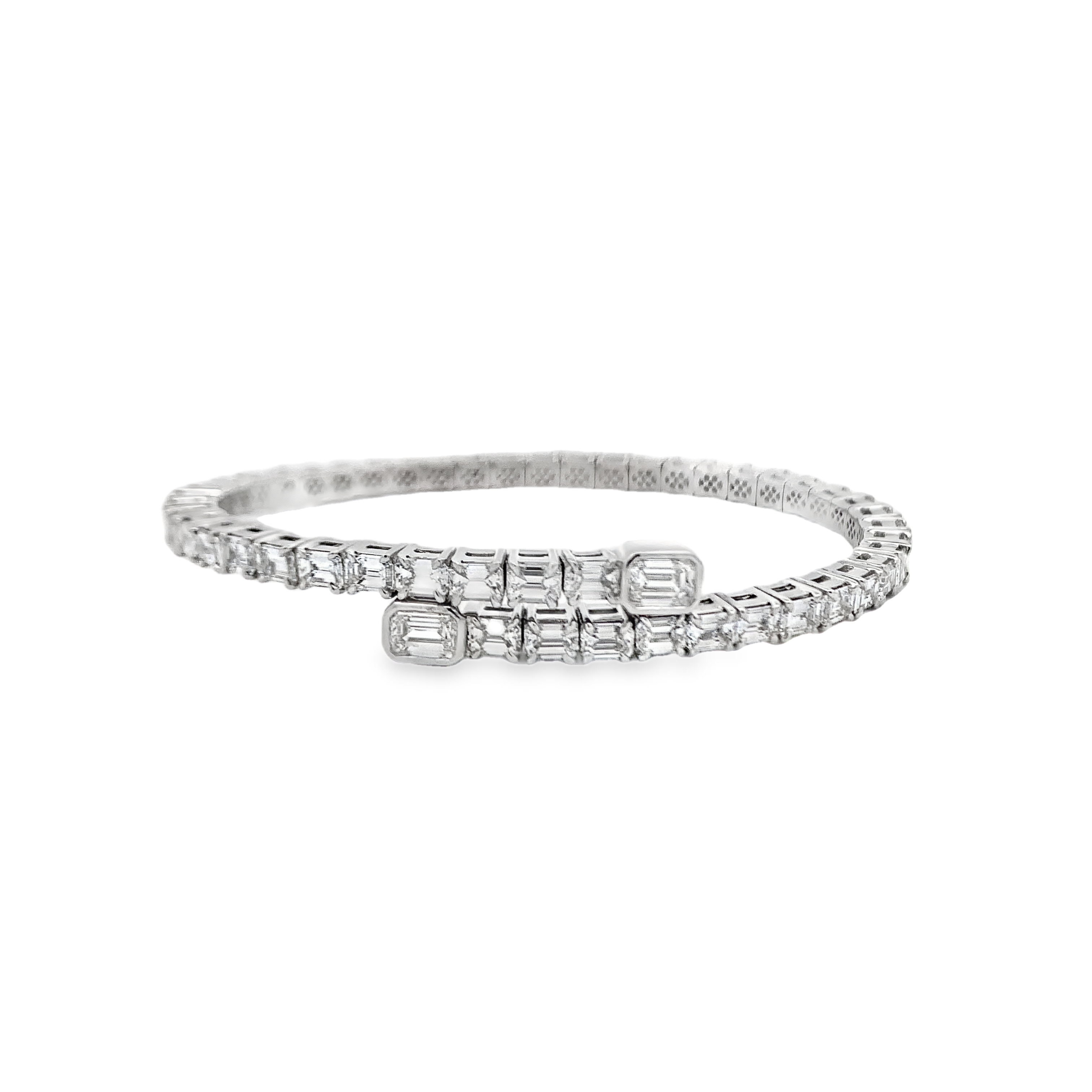 Norman Silverman 18K White Gold East-West Diamond Wrap Bracelet