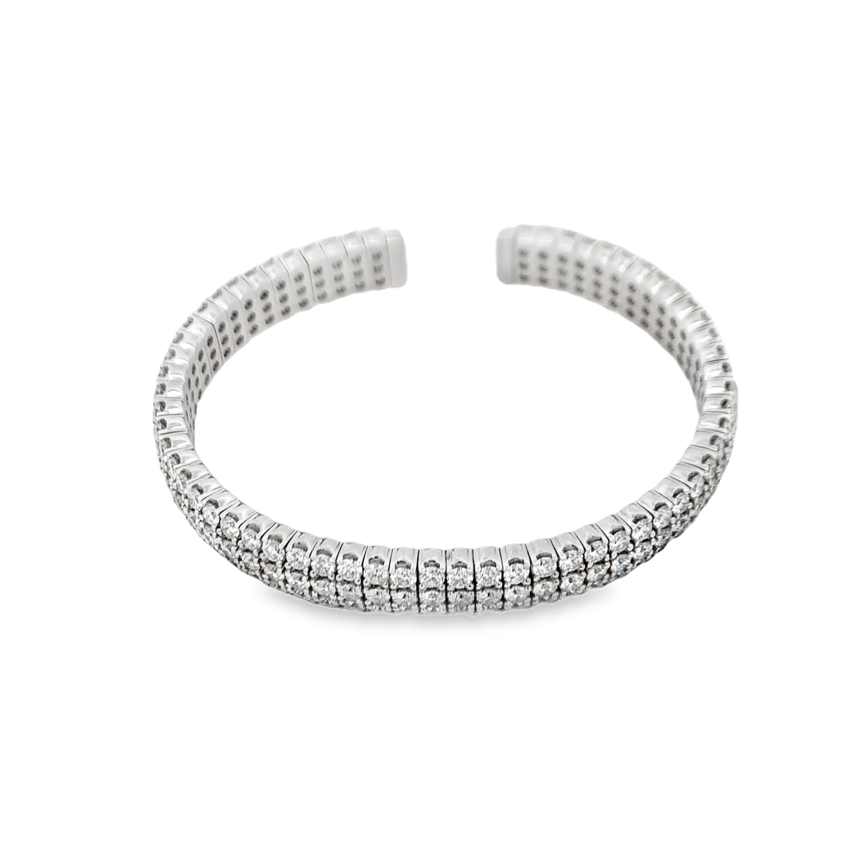 Norman Silverman 18K White Gold Pave Diamond Cuff