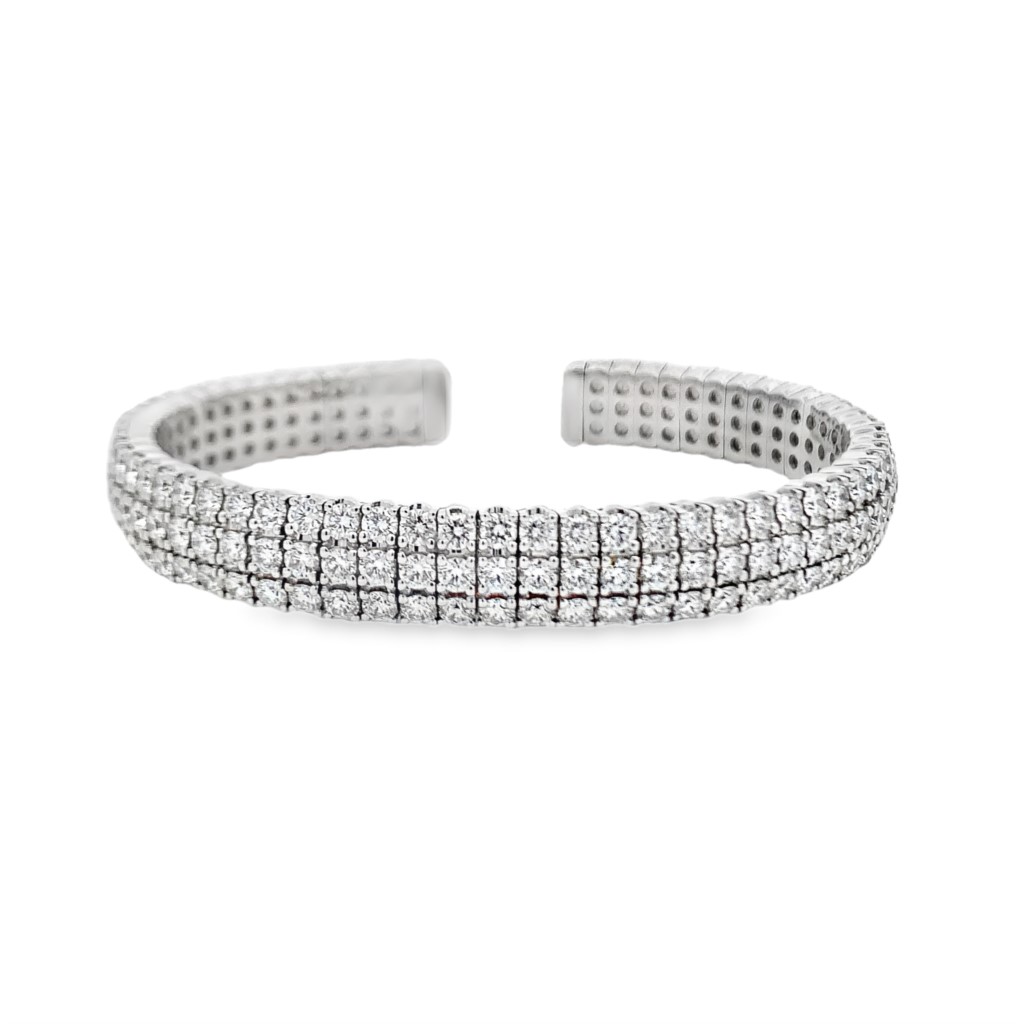 Norman Silverman 18K White Gold Pave Diamond Cuff