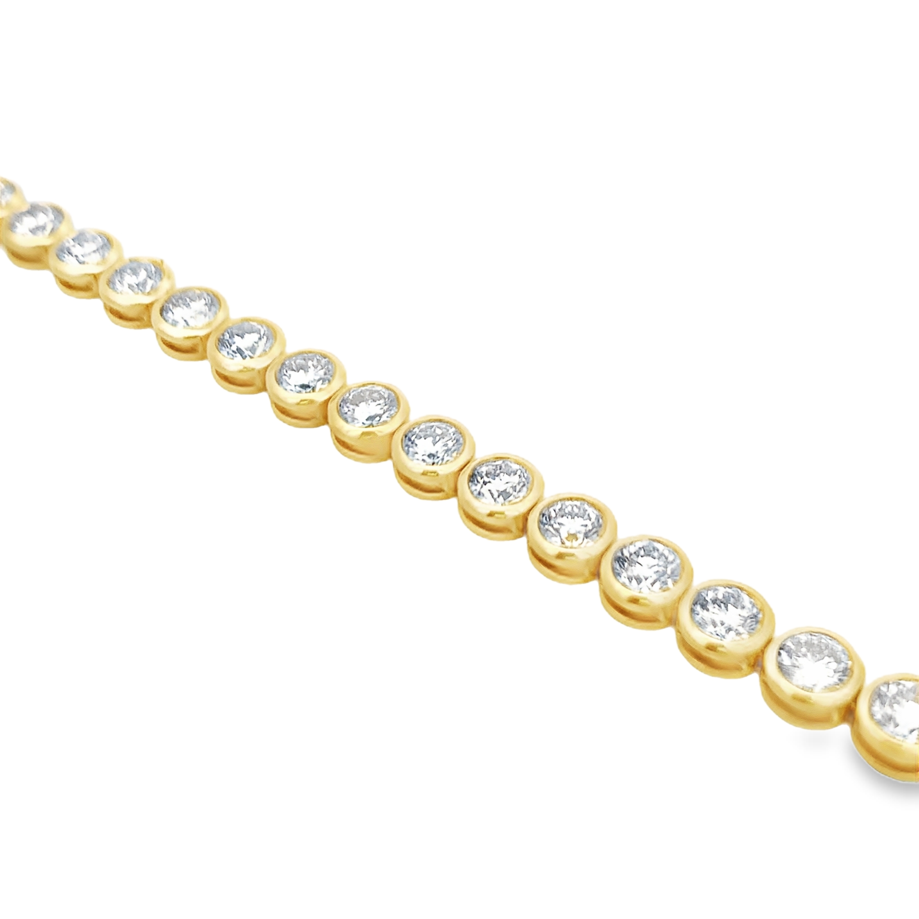 Norman Silverman 18K Yellow Gold Bezel Tennis Bracelet