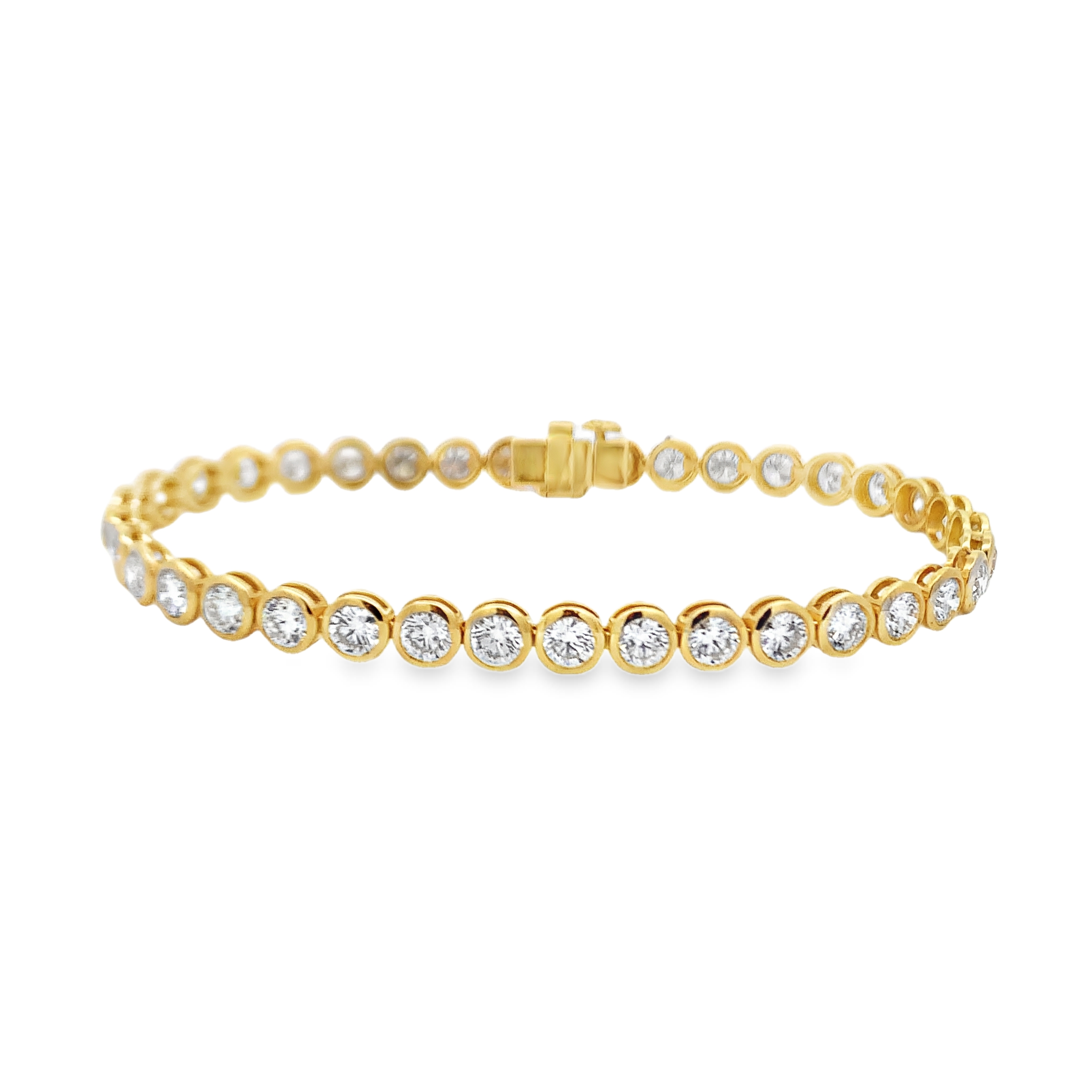 Norman Silverman 18K Yellow Gold Bezel Tennis Bracelet