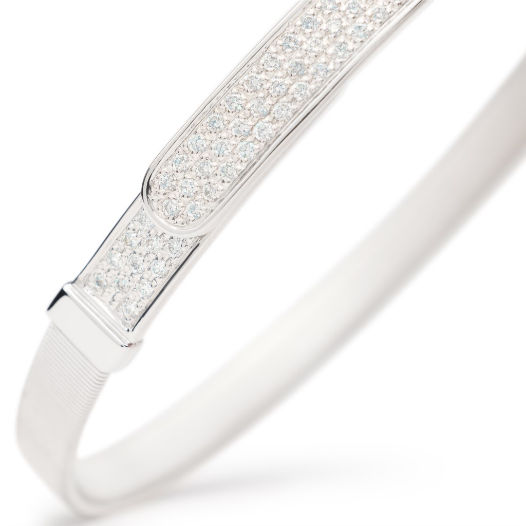 Marco Bicego 18K White Gold Masai Diamond Belt Bangle