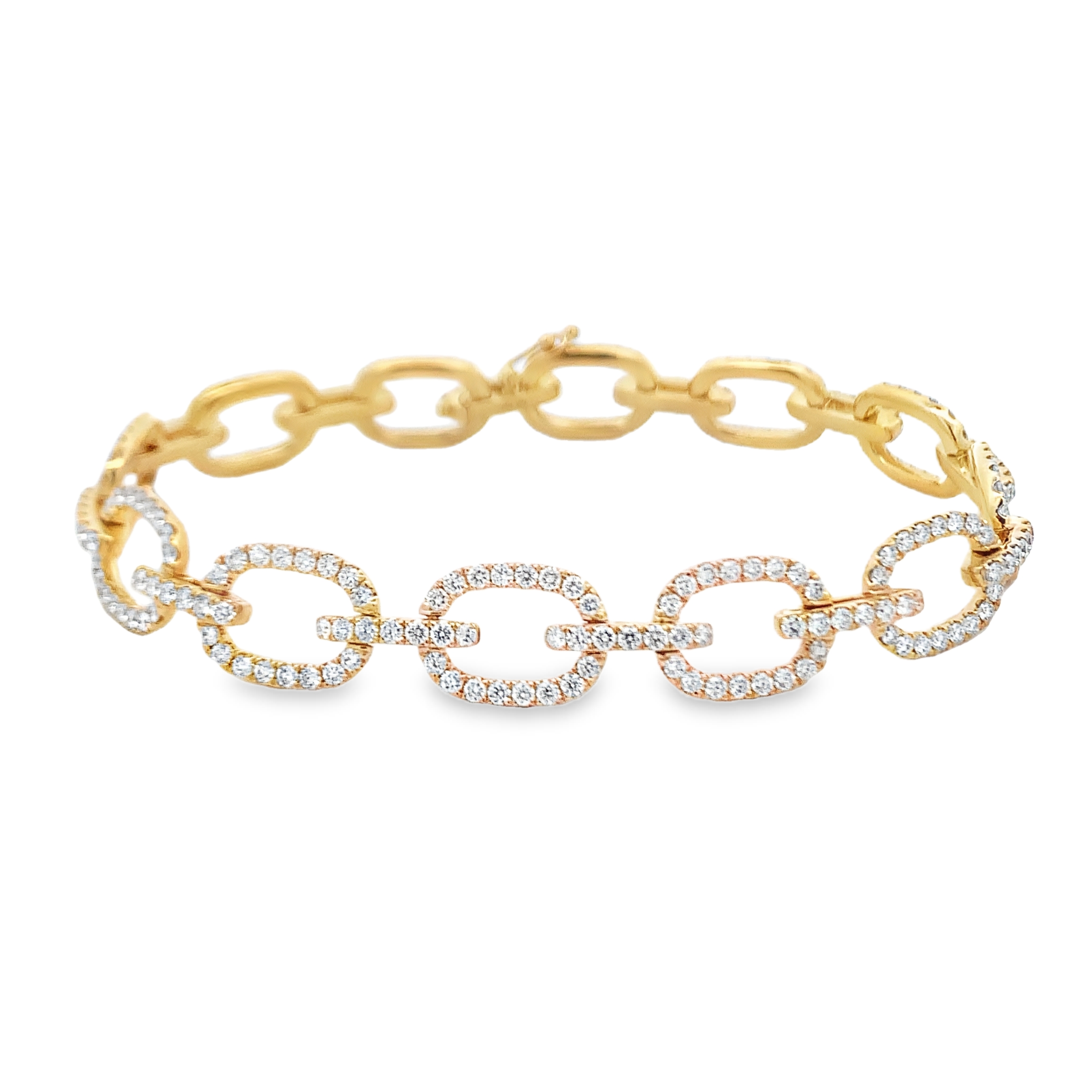 18K Yellow Gold Diamond Link Bracelet