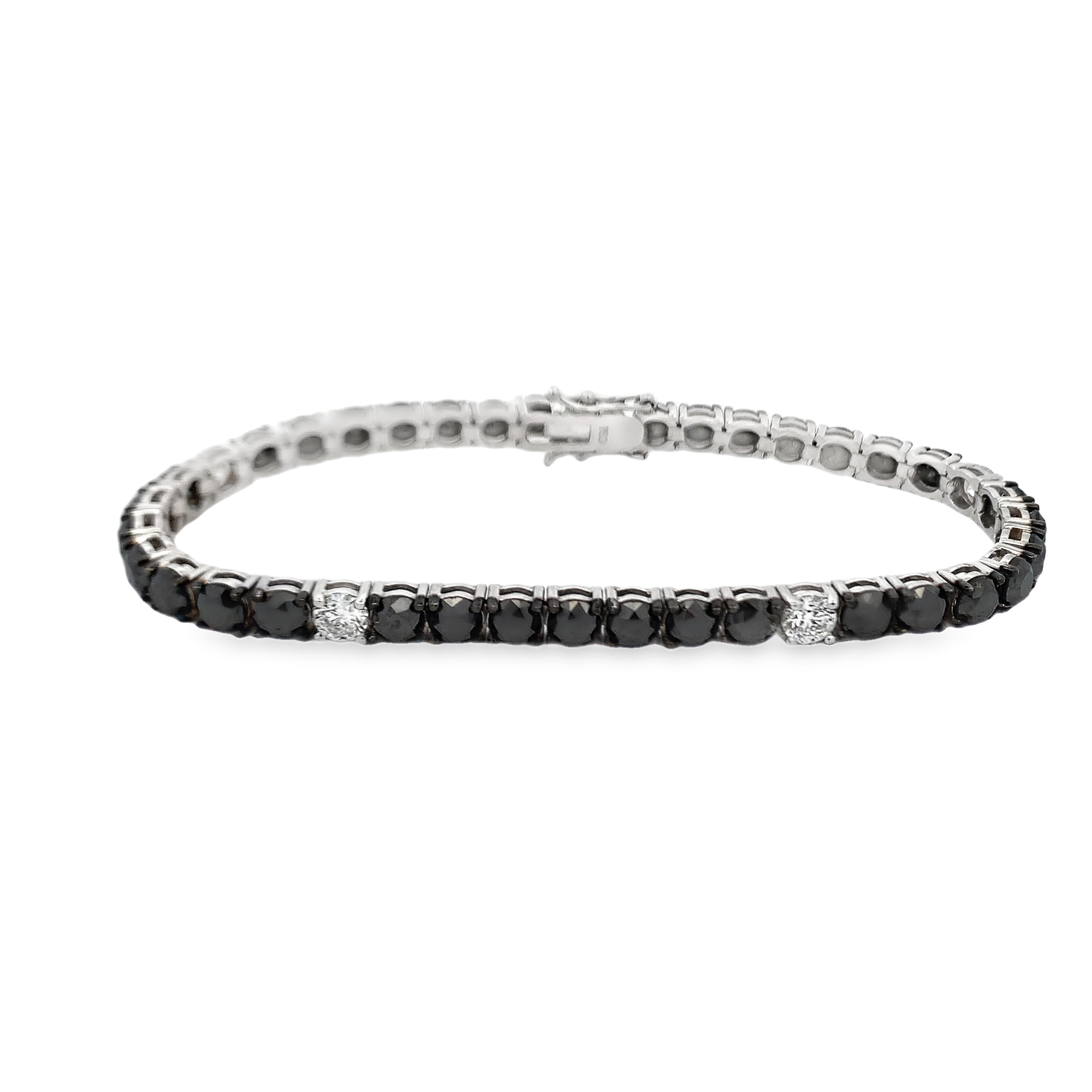 18K Black Gold Black & White Diamond Tennis Bracelet