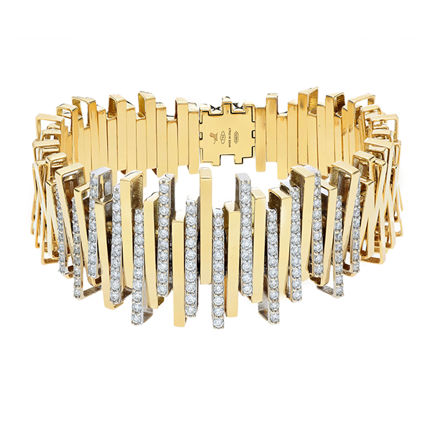 Savoia 18K Two-Tone Gold Stacked Bar Diamond Bracelet