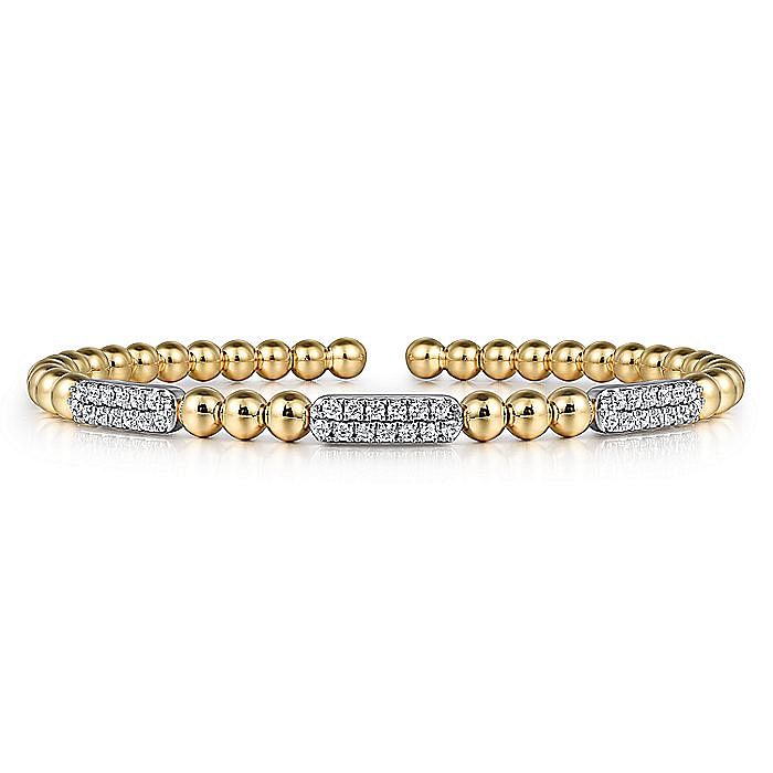 Gabriel & Co 14K Two-Tone Bujukan Diamond Station Bangle