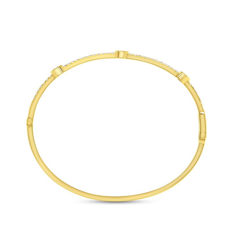 Uneek 18K Yellow Gold Pear Station Diamond Bangle