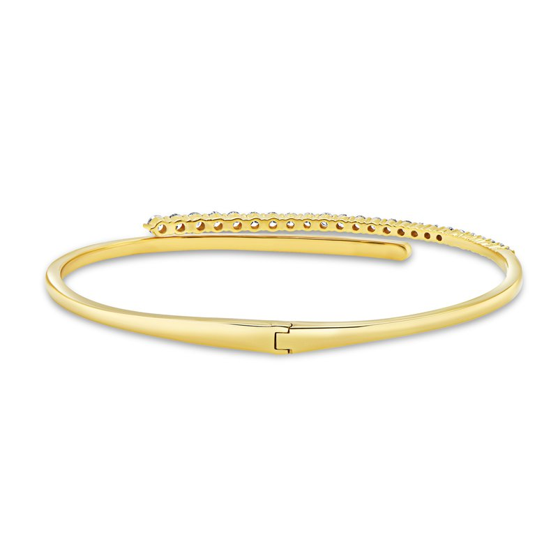 Uneek 18K Yellow Gold Diamond Bypass Bangle