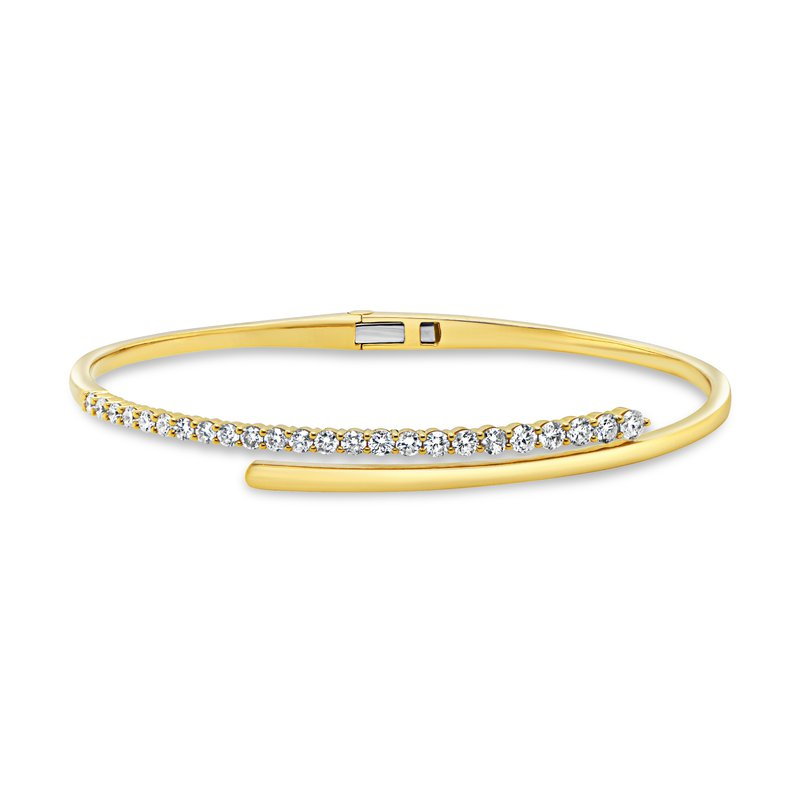 Uneek 18K Yellow Gold Diamond Bypass Bangle