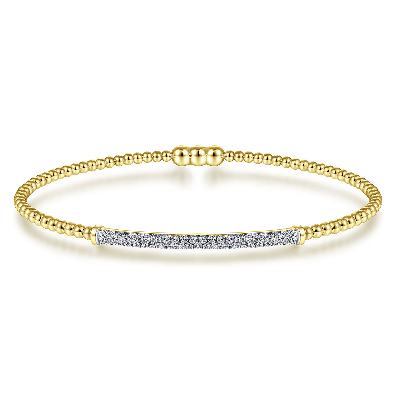 Gabriel & Co.14K Yellow Gold Bujukan Locking Diamond Bangle