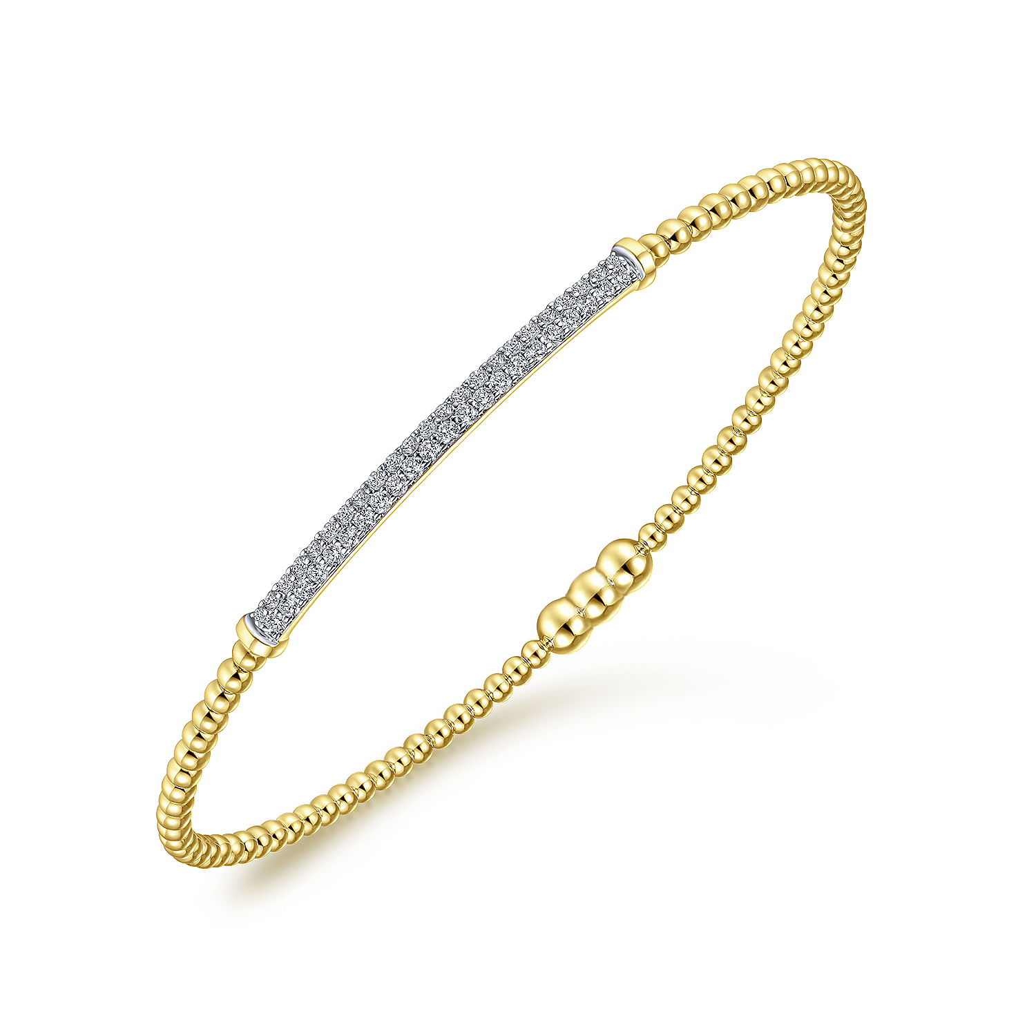 Gabriel & Co.14K Yellow Gold Bujukan Locking Diamond Bangle