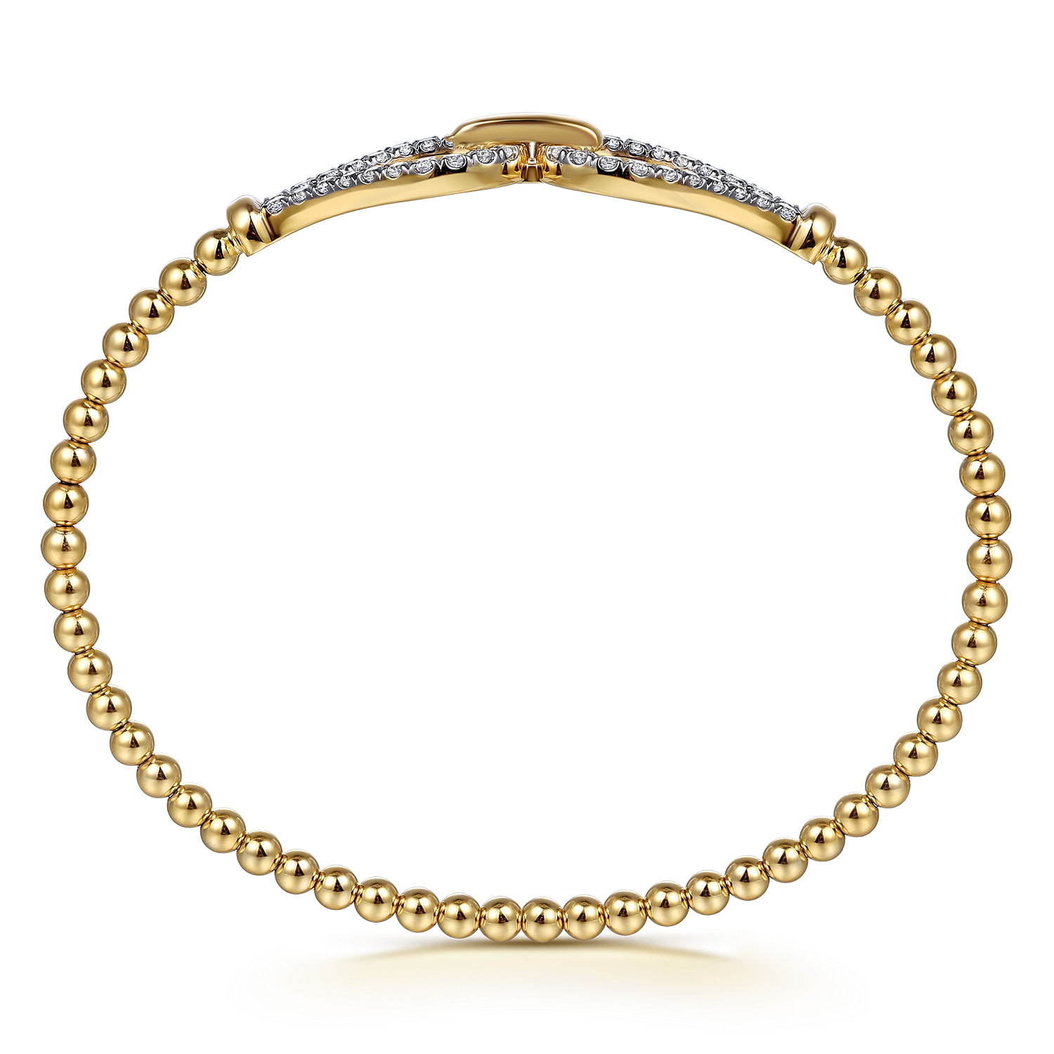 Gabriel & Co. 14K Yellow Gold Bujukan Diamond Buckle Bangle