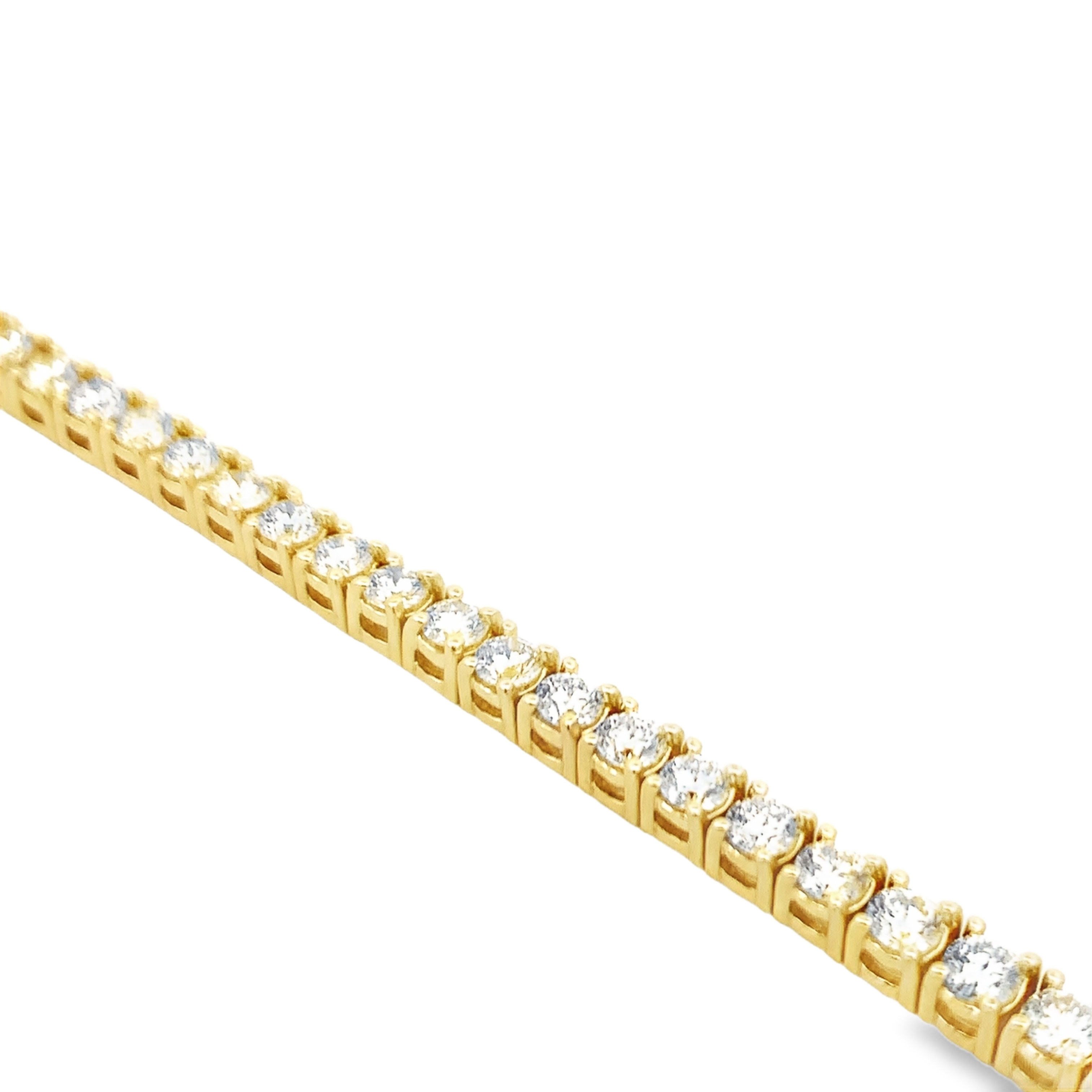 14K Yellow Gold 5 Carat Diamond Tennis Bracelet