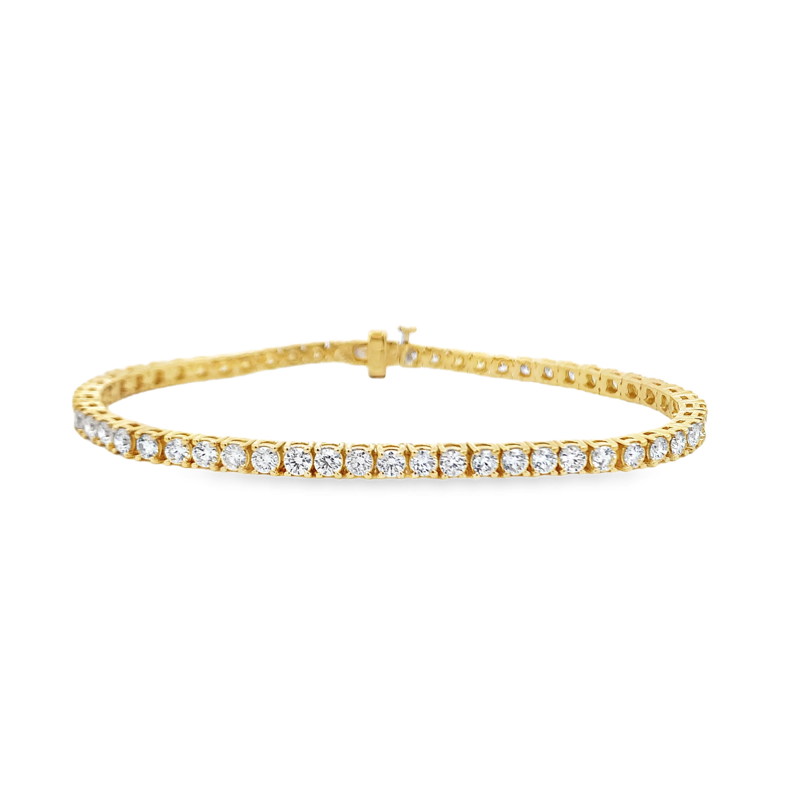 14K Yellow Gold 5 Carat Diamond Tennis Bracelet