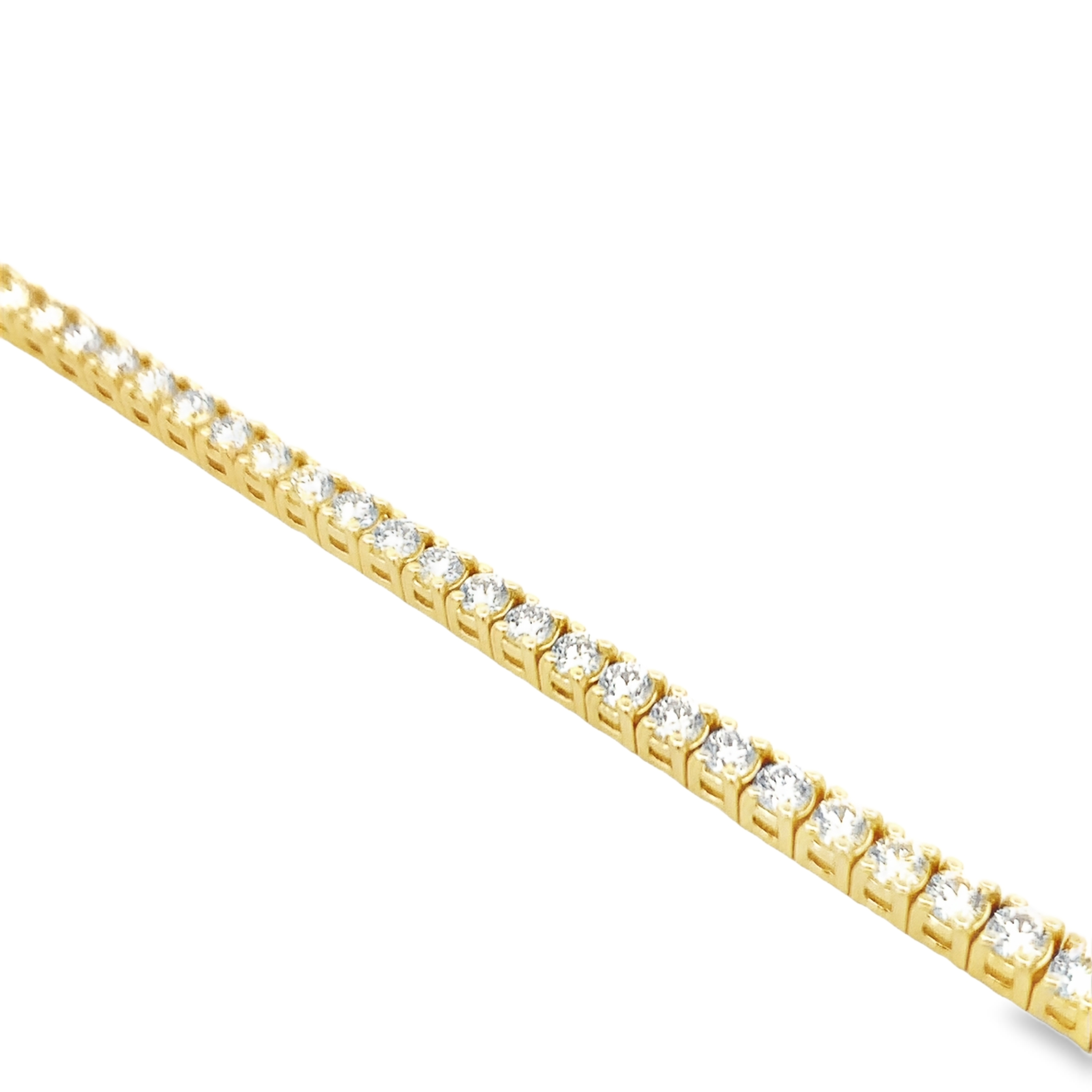 14K Yellow Gold 3 Carat Diamond Tennis Bracelet