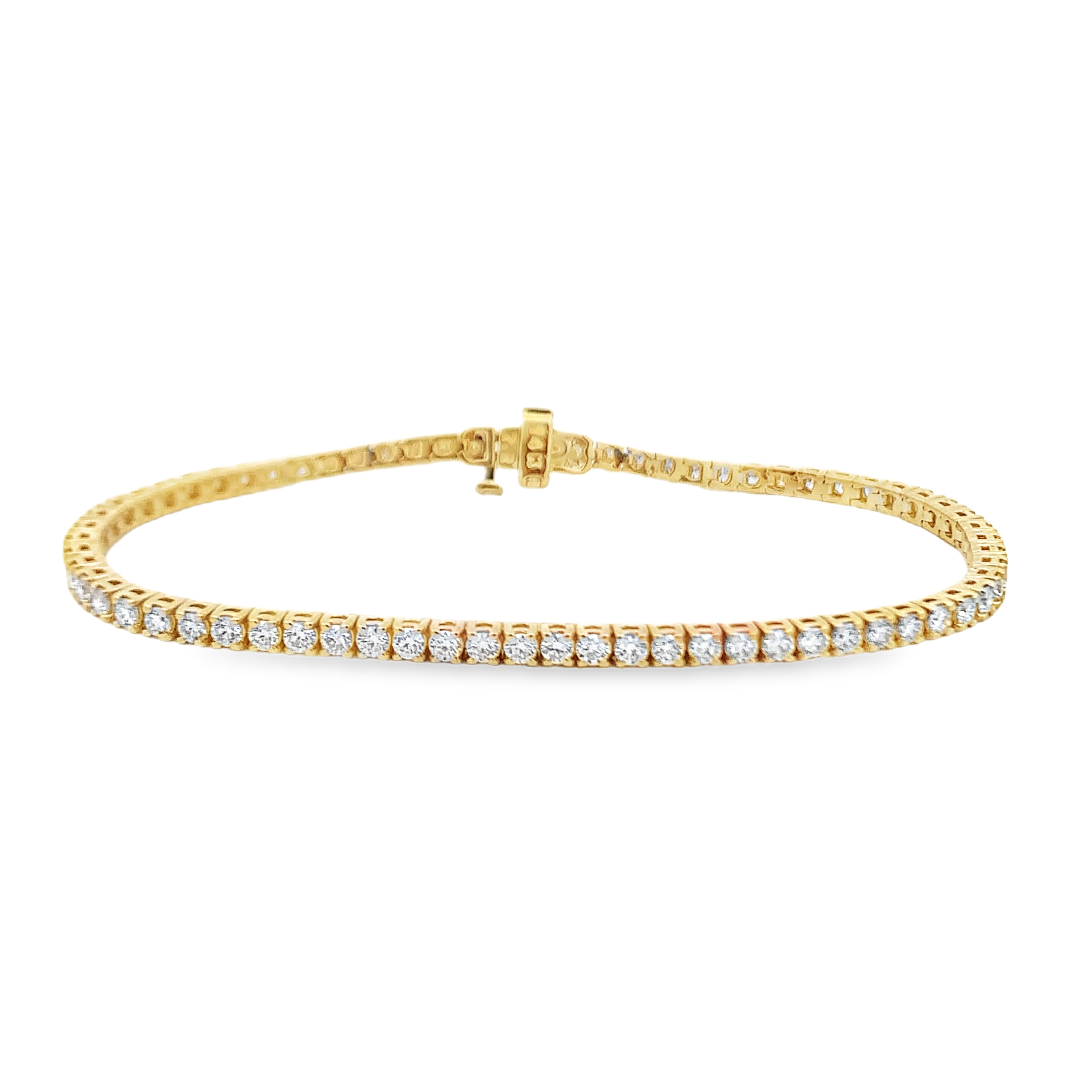 14K Yellow Gold 3 Carat Diamond Tennis Bracelet