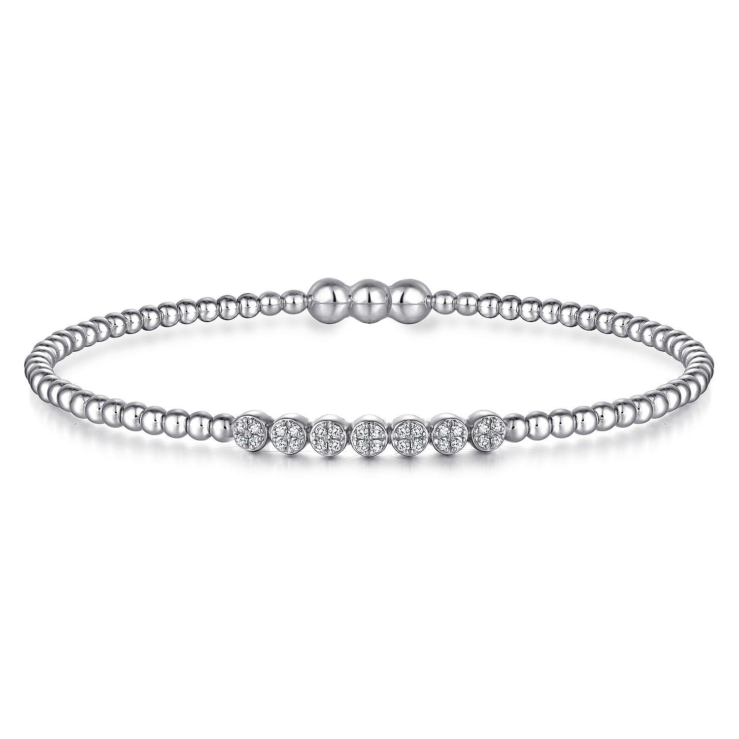 Gabriel & Co. 14K White Gold Bujukan Diamond Bangle