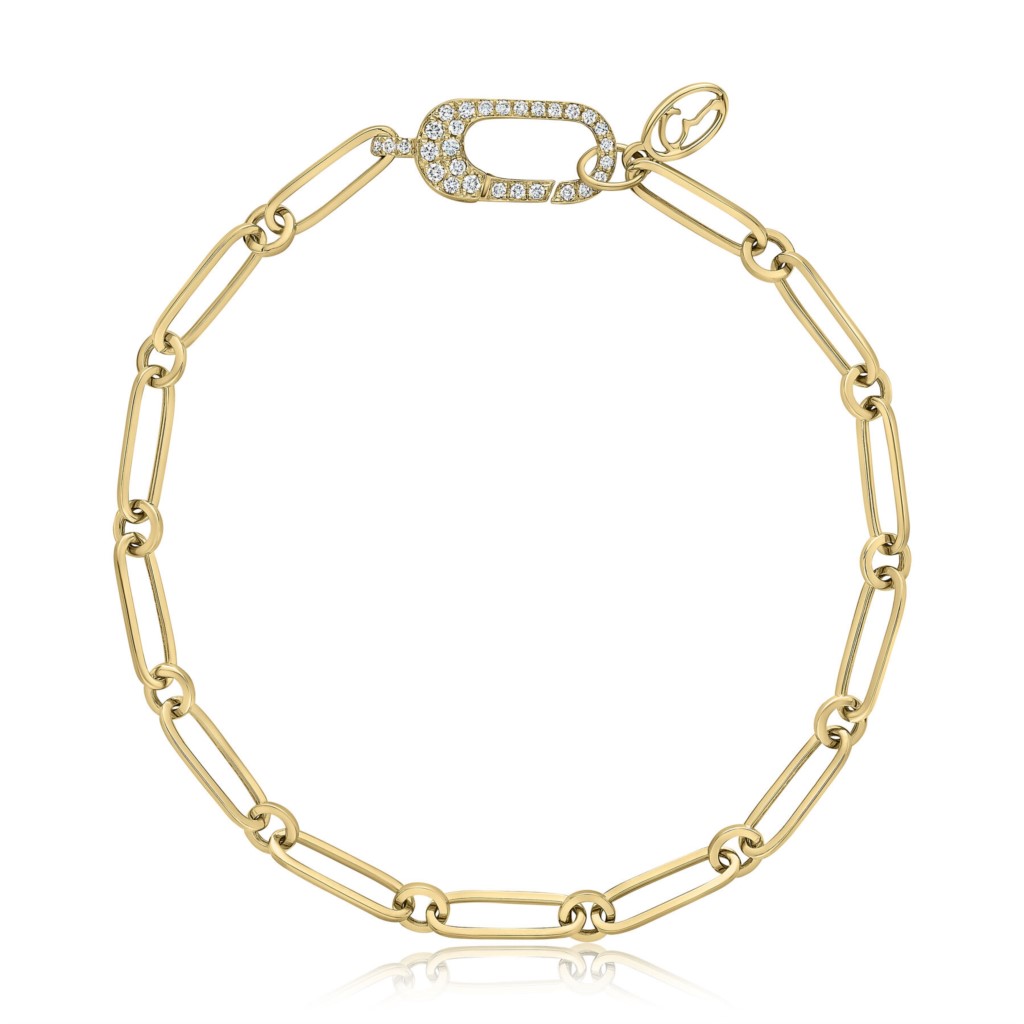 A. Jaffe 14K Yellow Gold Diamond Clasp Bracelet