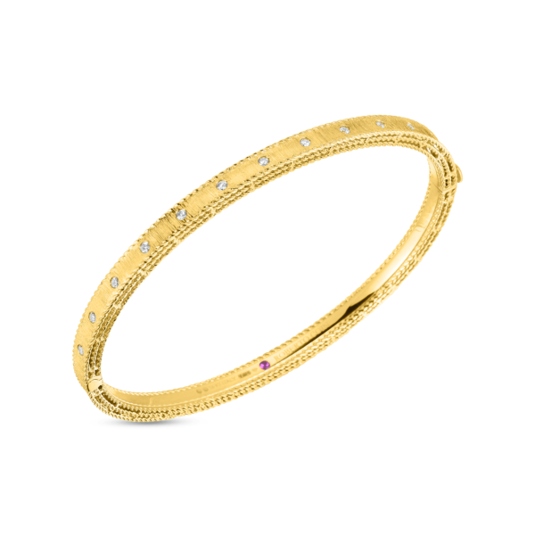 Roberto Coin 18K Yellow Gold Princess Diamond Bangle