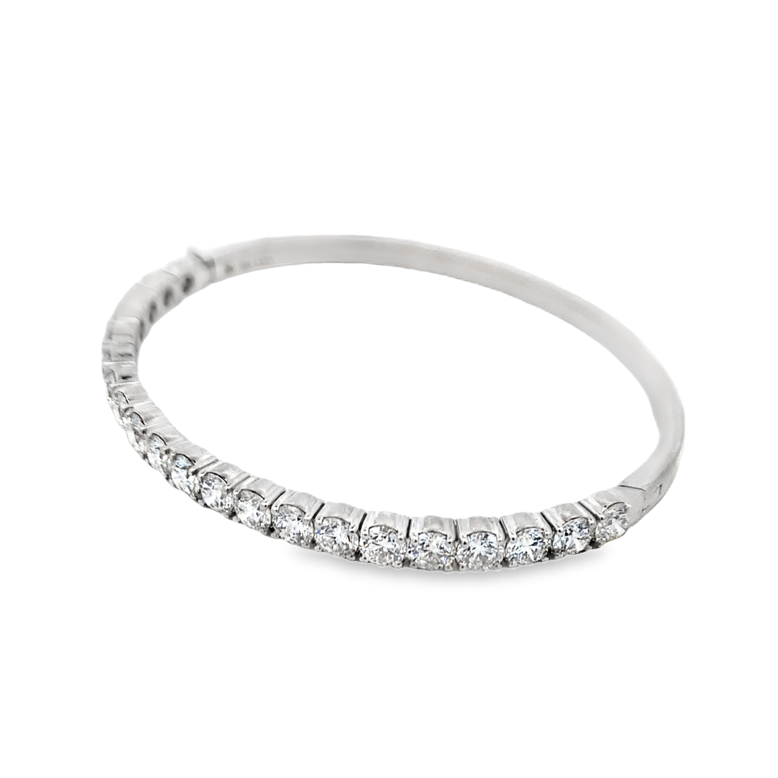 Norman Silverman 18K White Gold Halfway Diamond Bangle