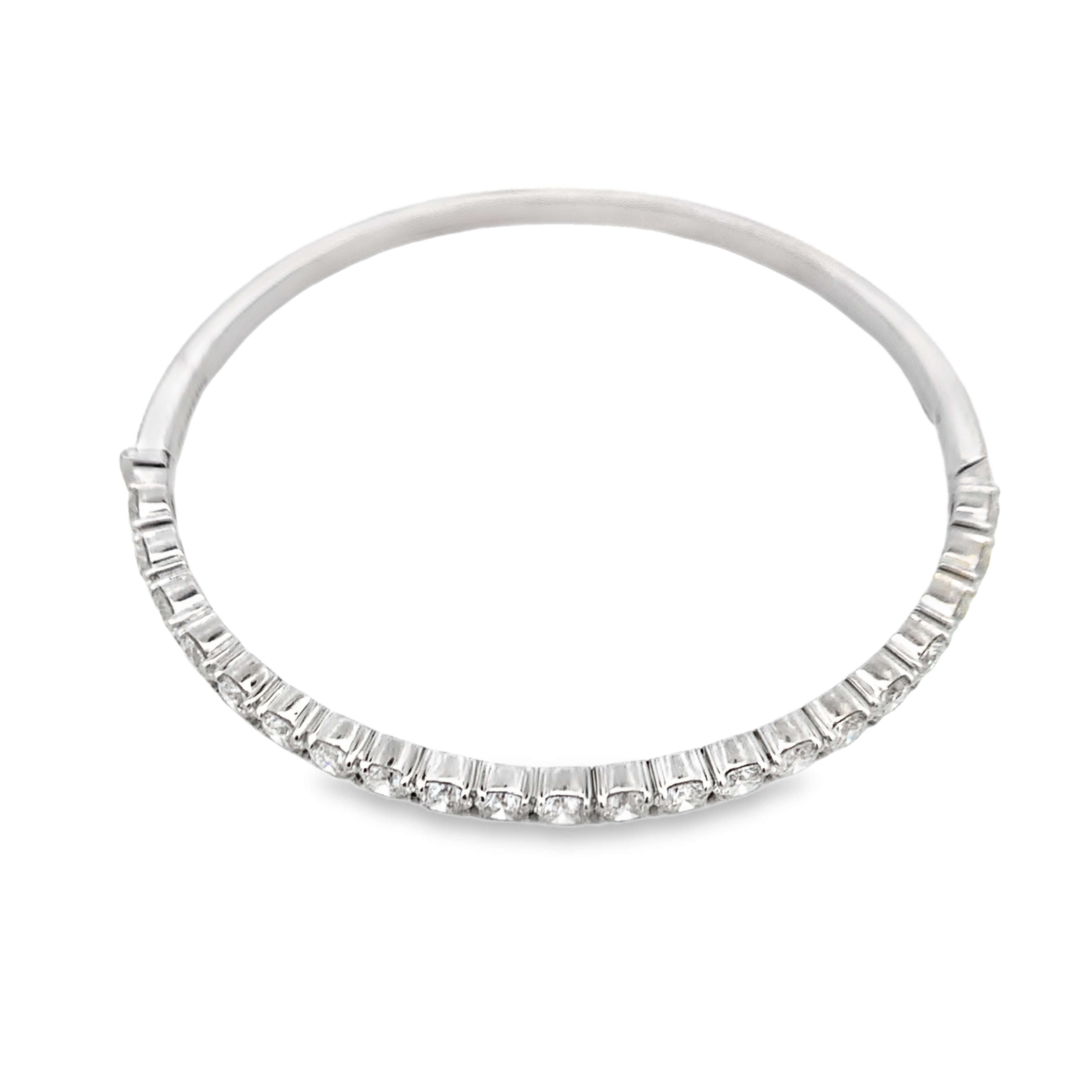 Norman Silverman 18K White Gold Halfway Diamond Bangle