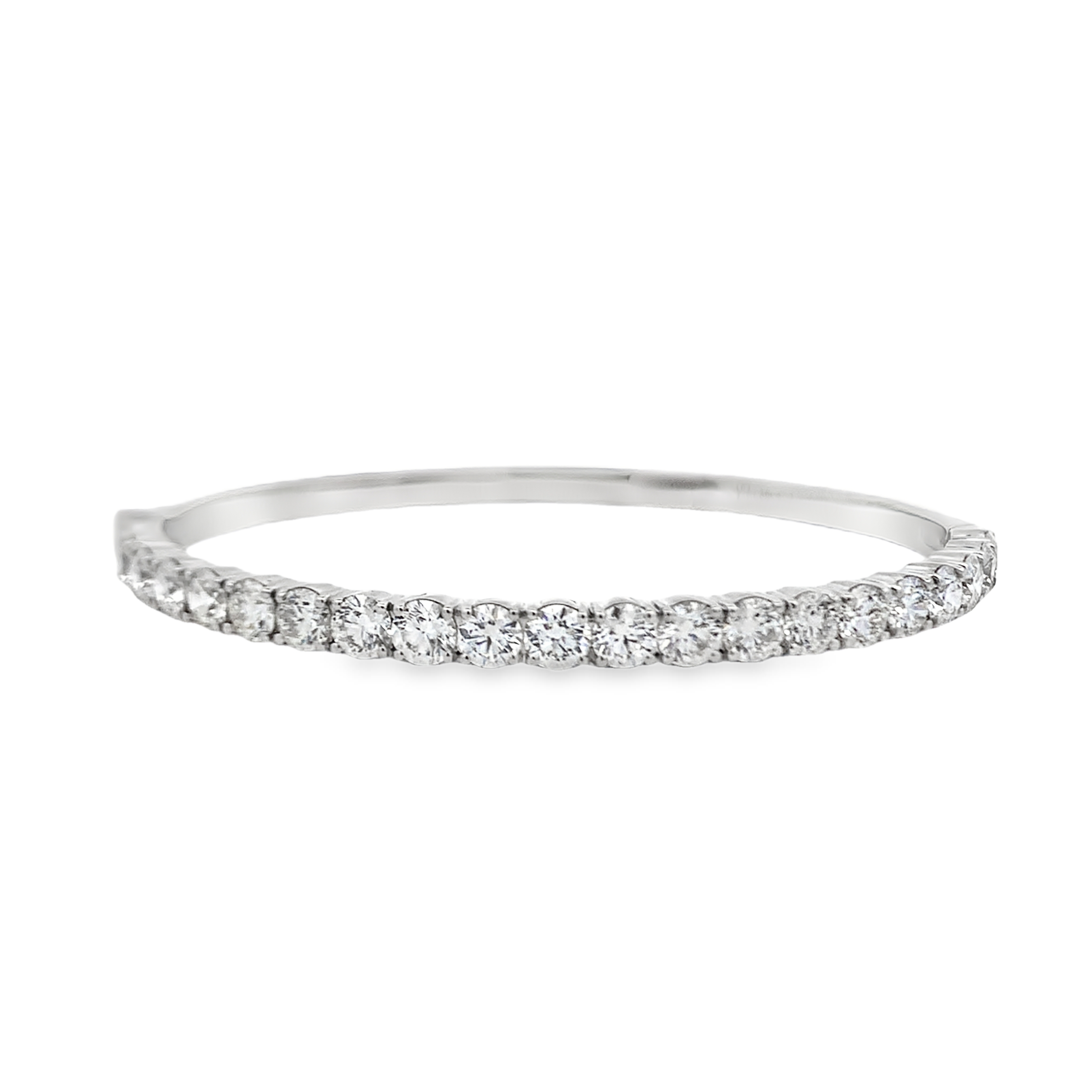 Norman Silverman 18K White Gold Halfway Diamond Bangle