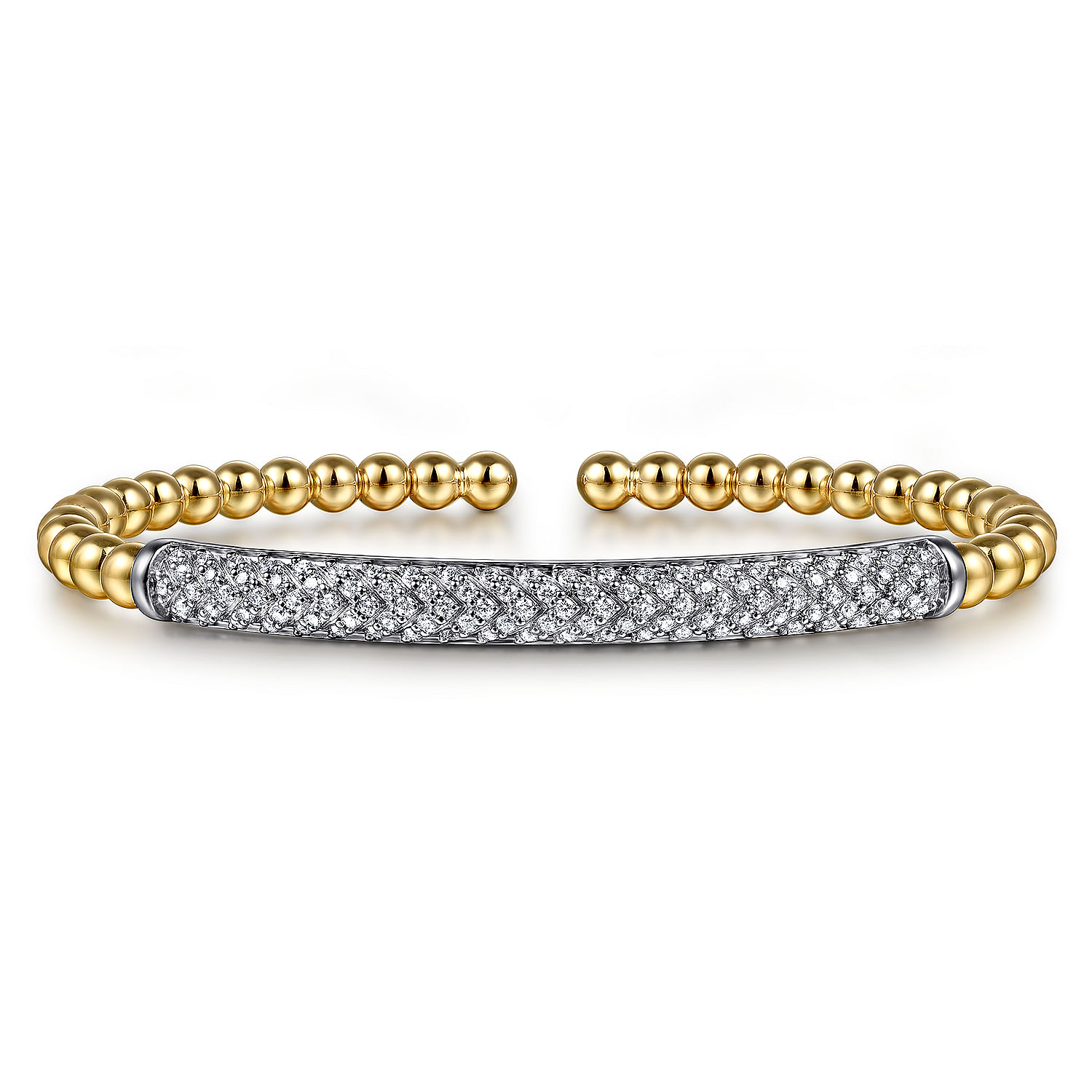 Gabriel & Co. 14K Two-Tone Bujukan and Diamond Bangle