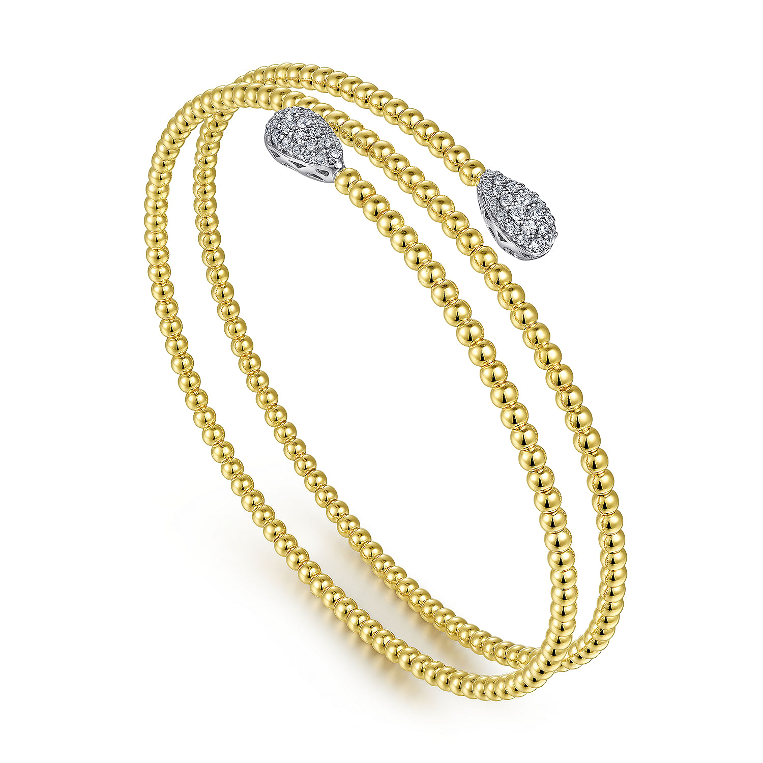 Gabriel & Co. 14K White & Yellow Gold Bujukan Diamond Wrap Bangle