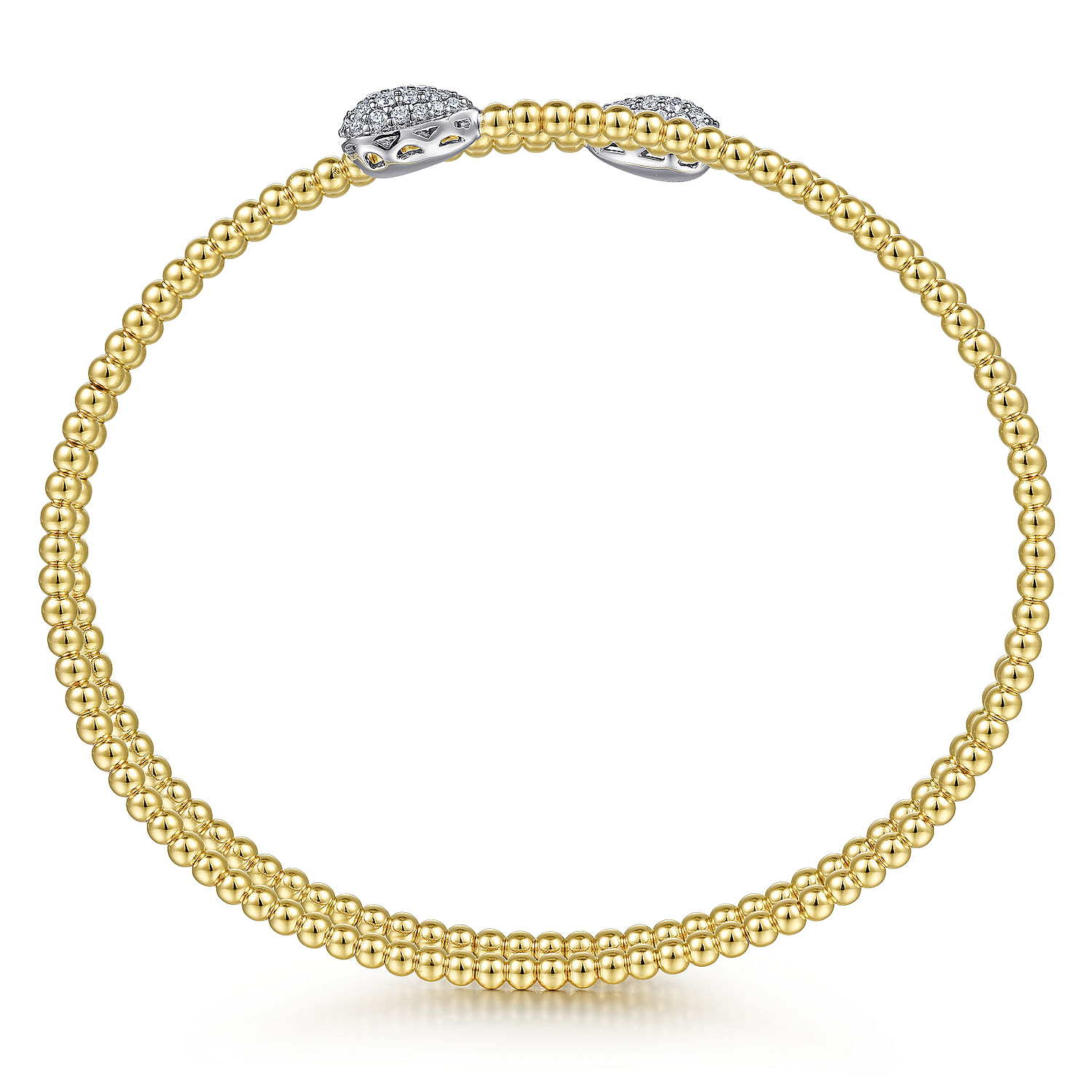 Gabriel & Co. 14K White & Yellow Gold Bujukan Diamond Wrap Bangle