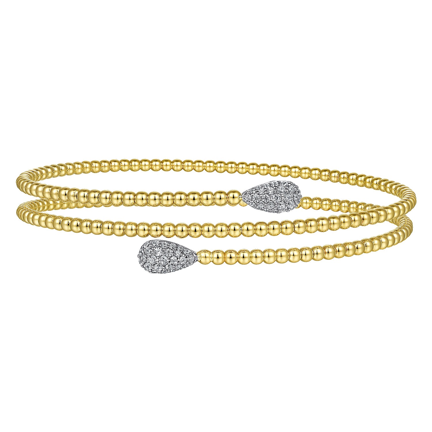 Gabriel & Co. 14K White & Yellow Gold Bujukan Diamond Wrap Bangle