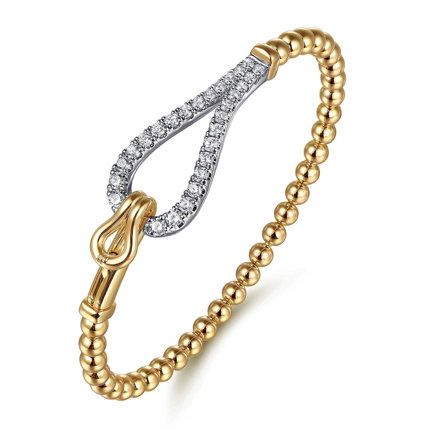 Gabriel & Co. 14K Bujukan Diamond Buckle Bangle