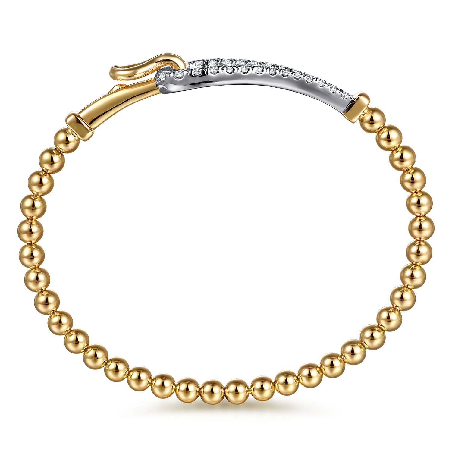 Gabriel & Co. 14K Bujukan Diamond Buckle Bangle