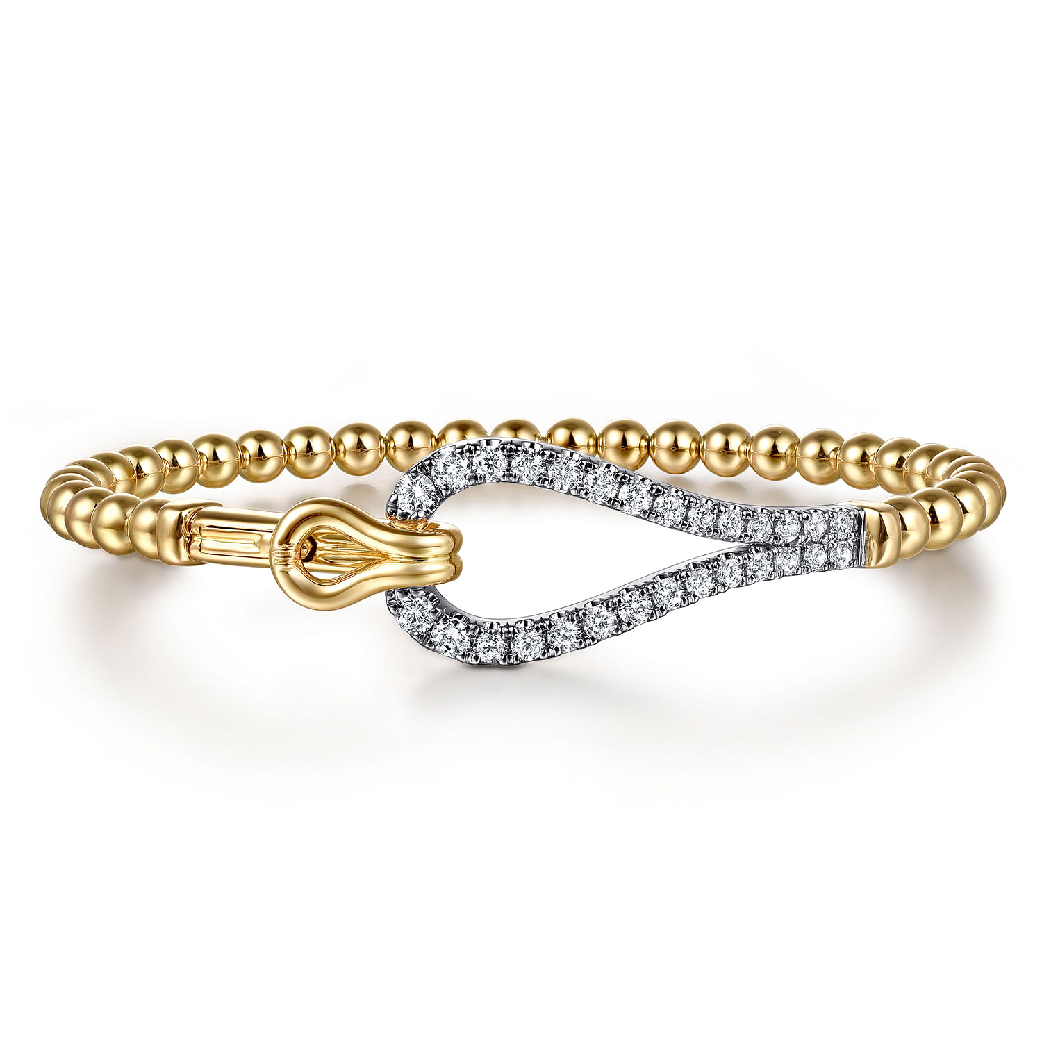 Gabriel & Co. 14K Bujukan Diamond Buckle Bangle