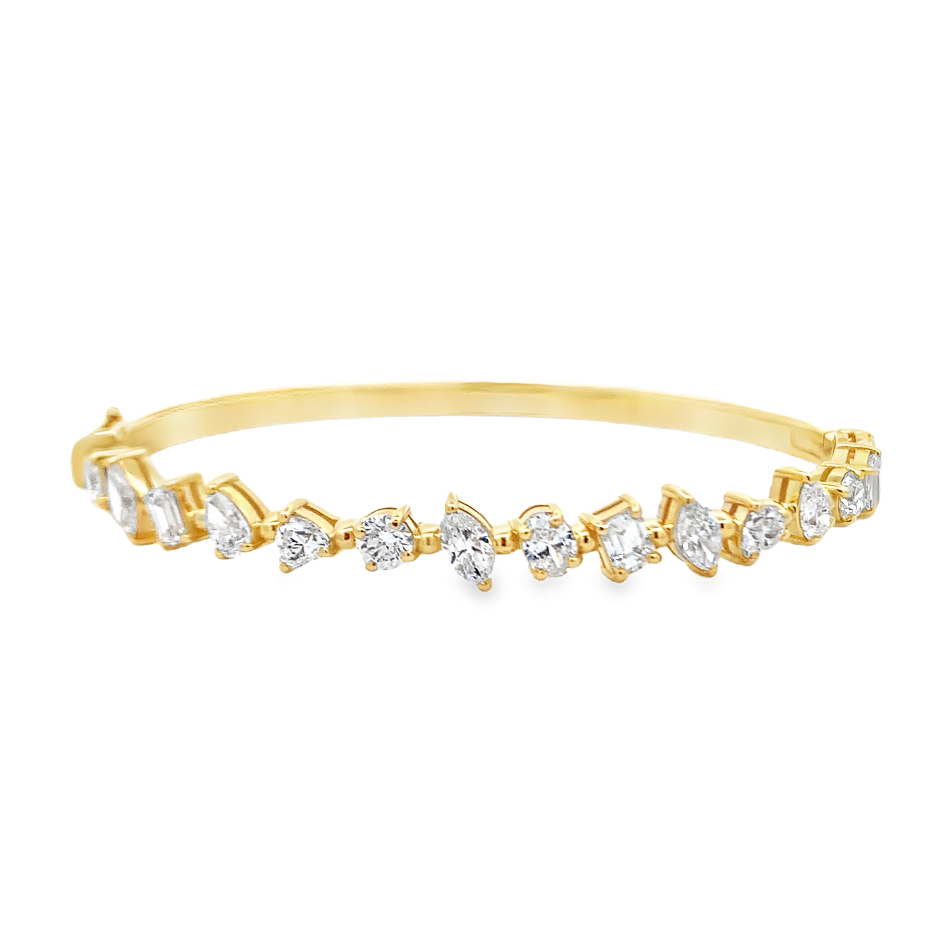 Norman Silverman 18K Yellow Gold Mix-Shape Diamond Bangle