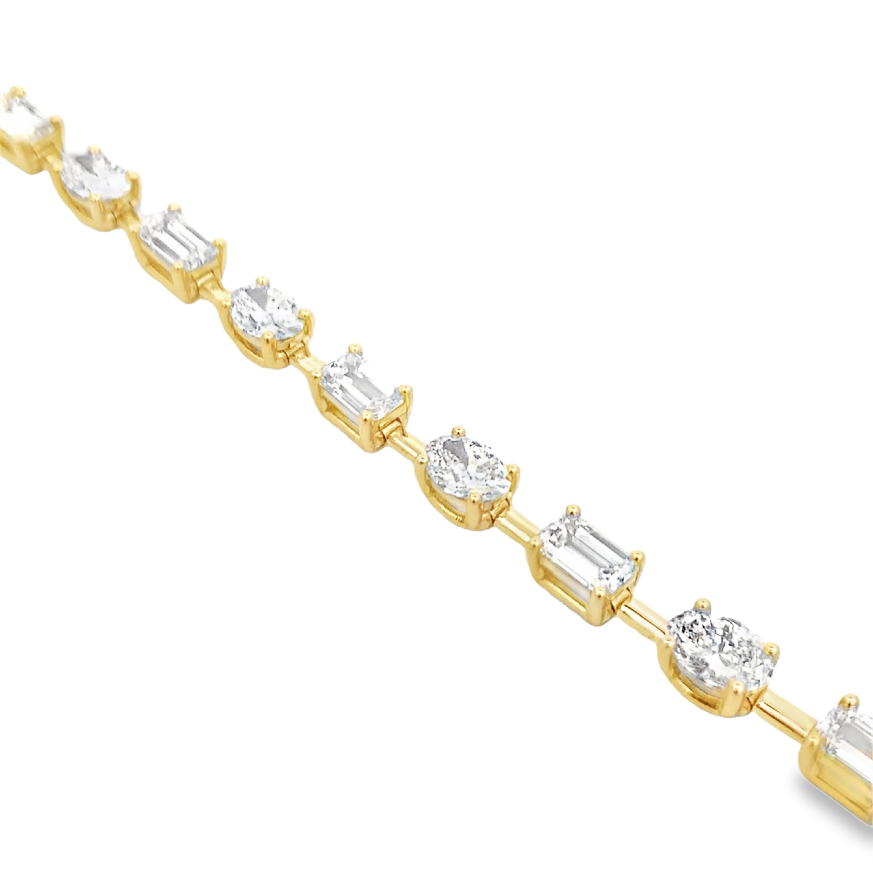 Norman Silverman 18K Yellow Gold Alternating Diamond Station Bracelet