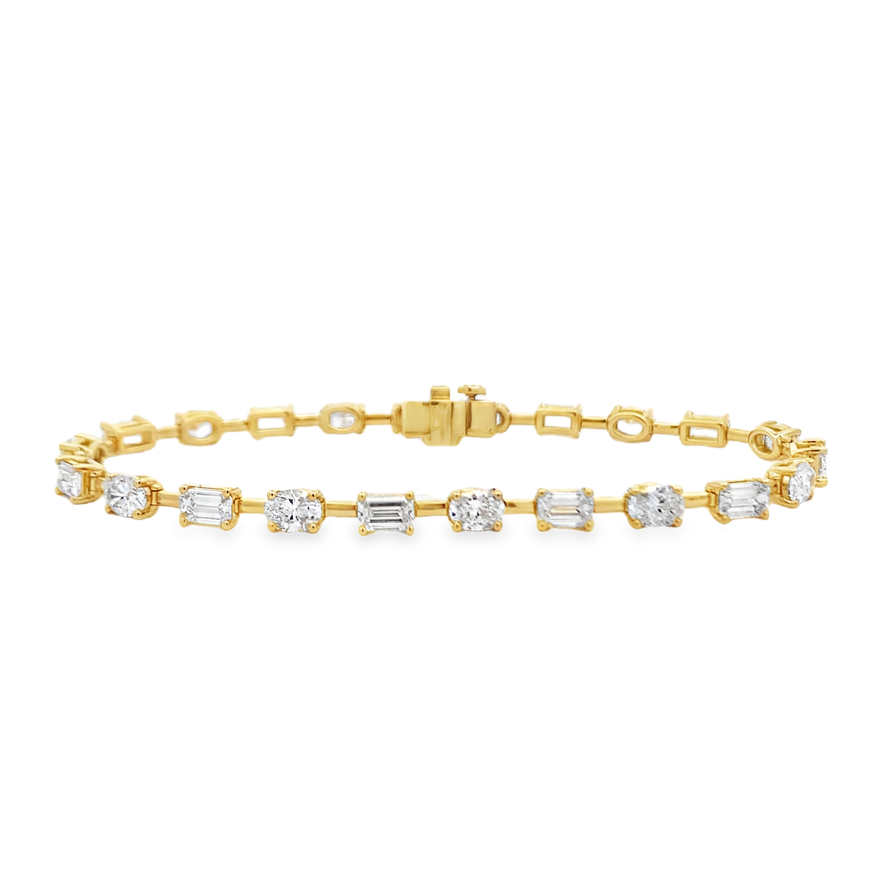 Norman Silverman 18K Yellow Gold Alternating Diamond Station Bracelet