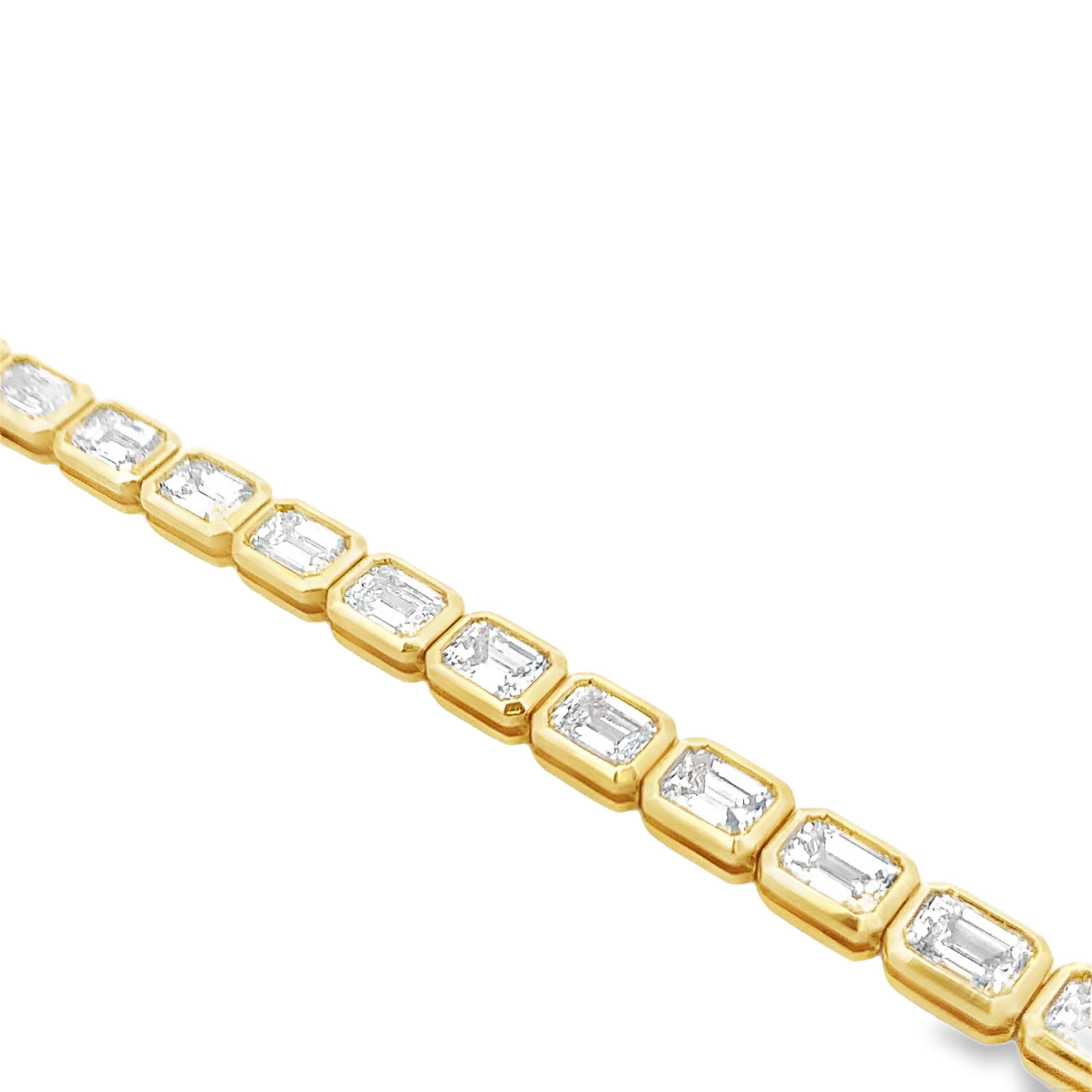 Norman Silverman 18K Yellow Gold Emerald-Cut Diamond Tennis Bracelet